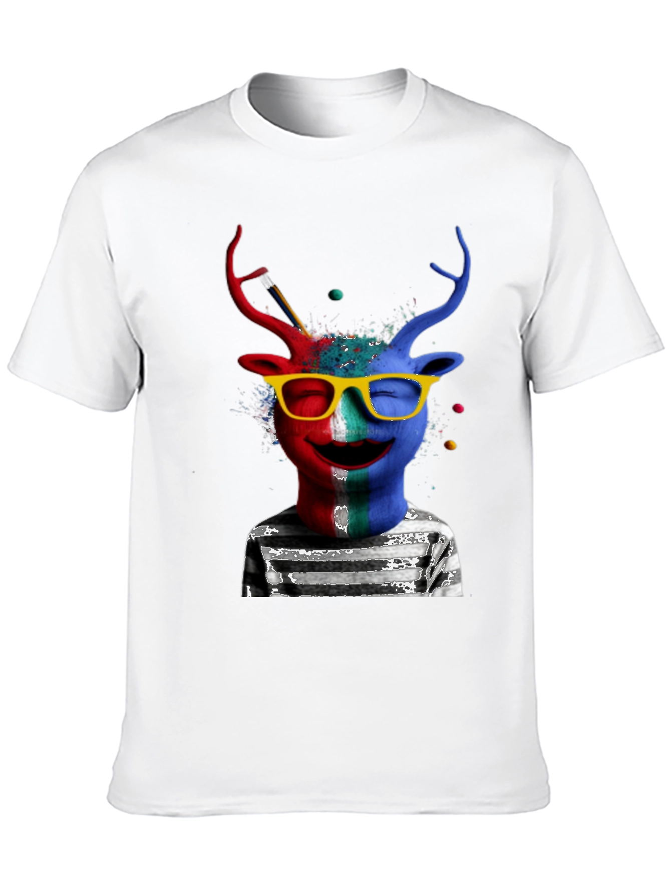 Artsy Deer Graphic T-Shirt - Quirky Style