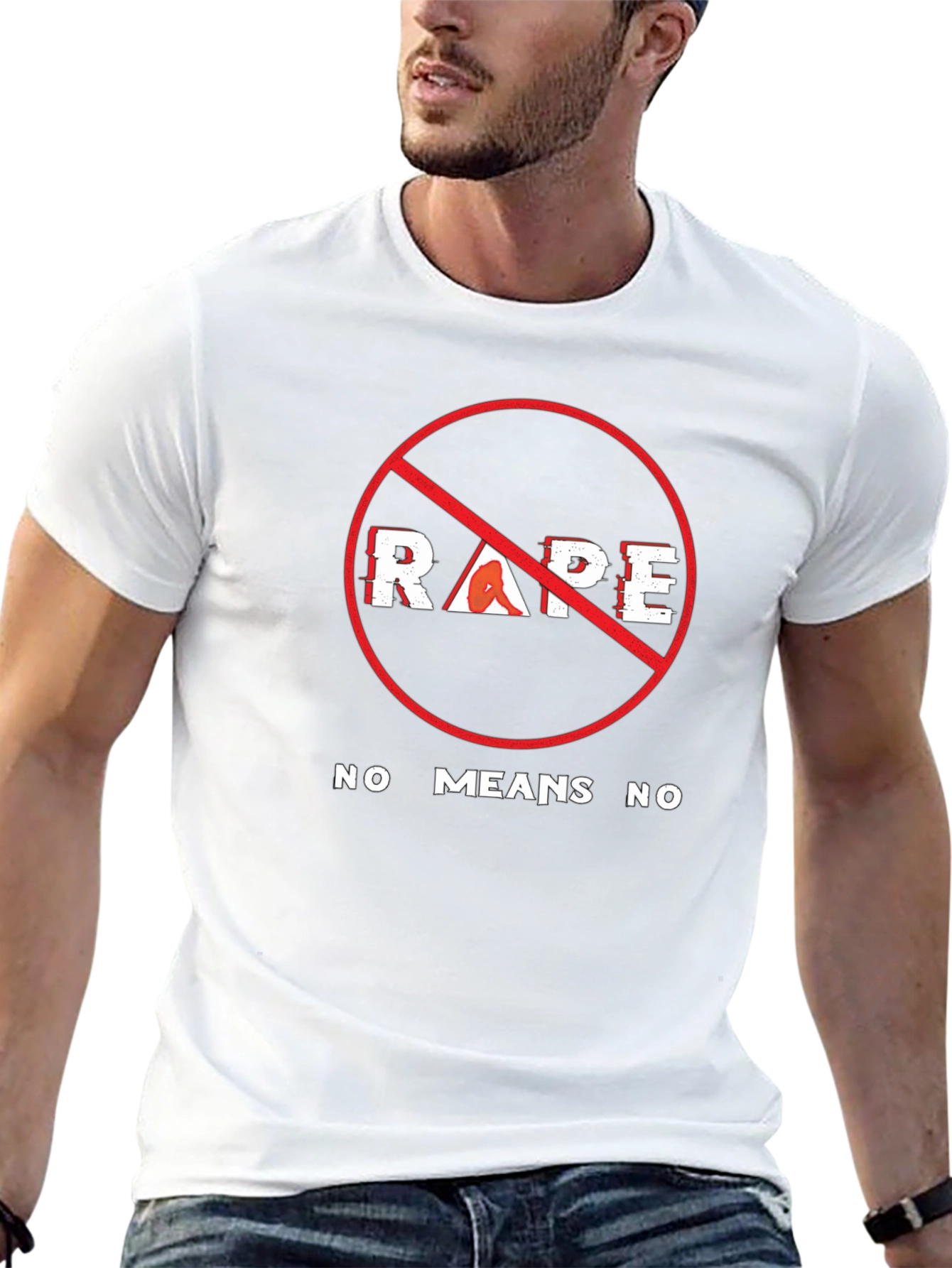 Anti-Rape Awareness T-Shirt - No Means No Message
