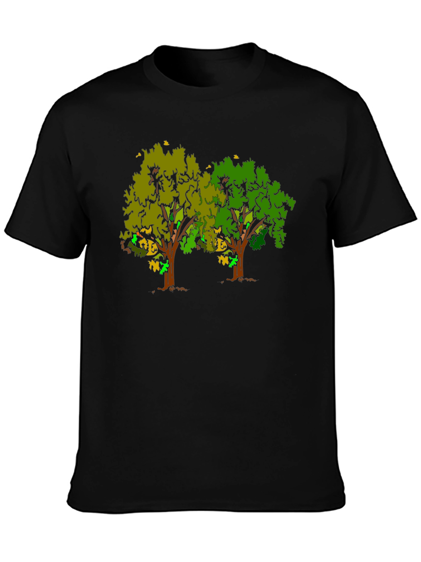 Unique Tree Graphic Black T-Shirt