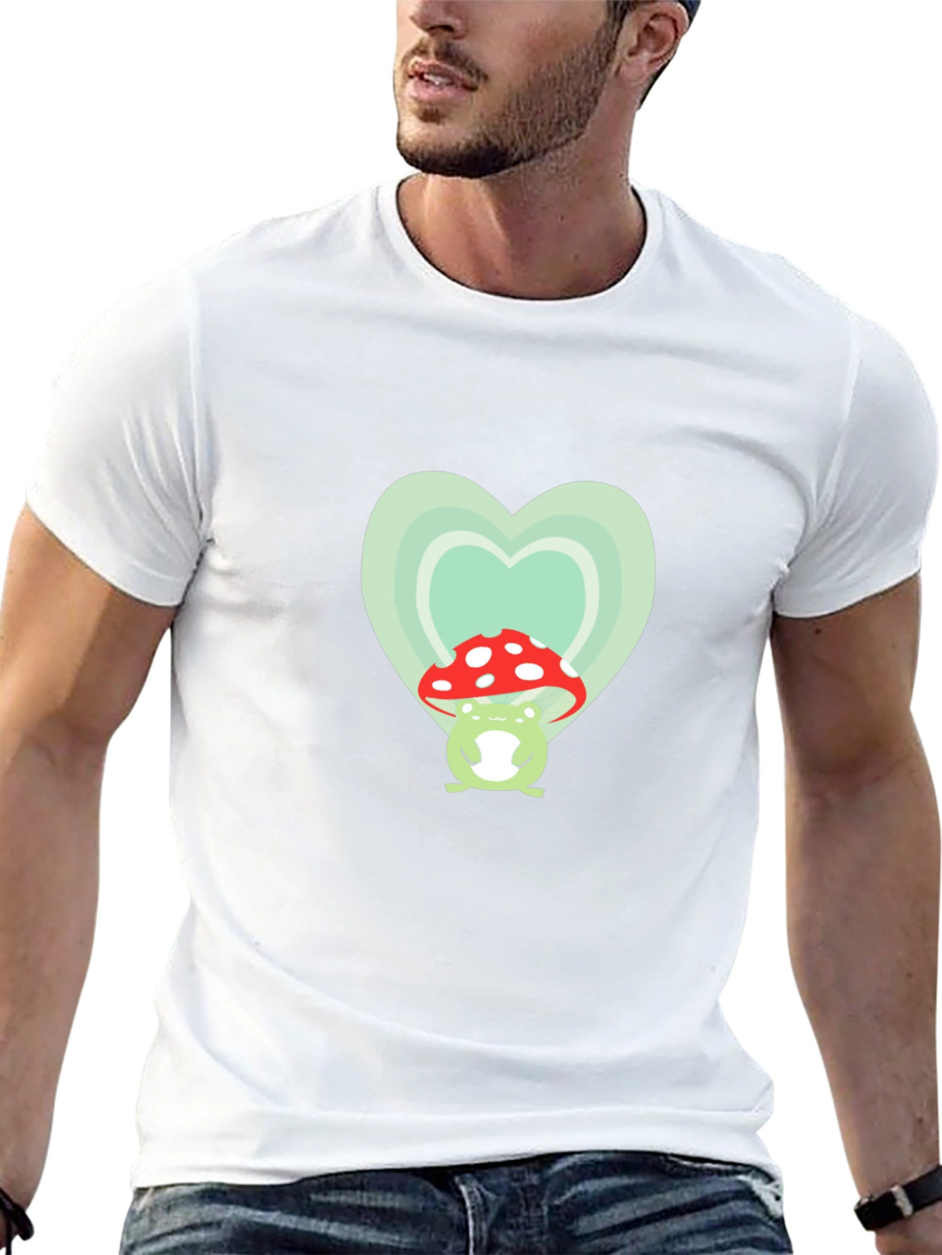 Frog Mushroom Heart Graphic Tee