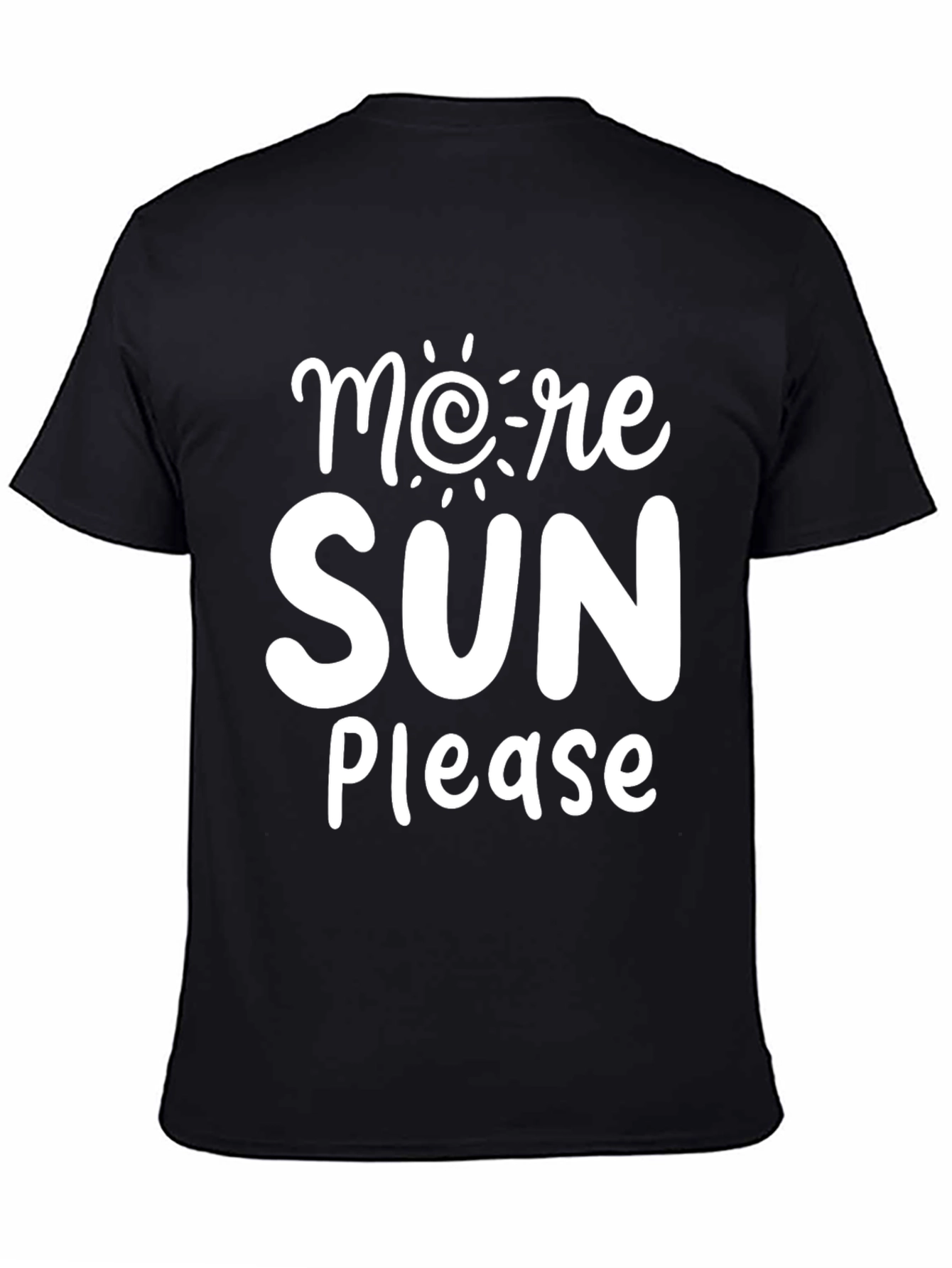 More Sun Please Black Graphic T-Shirt