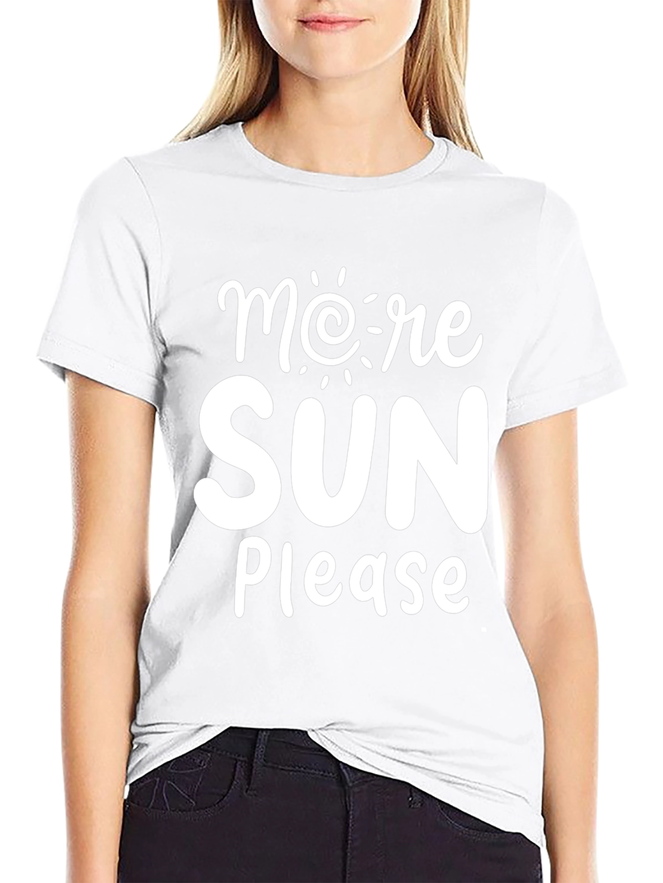 More Sun Please Black Graphic T-Shirt