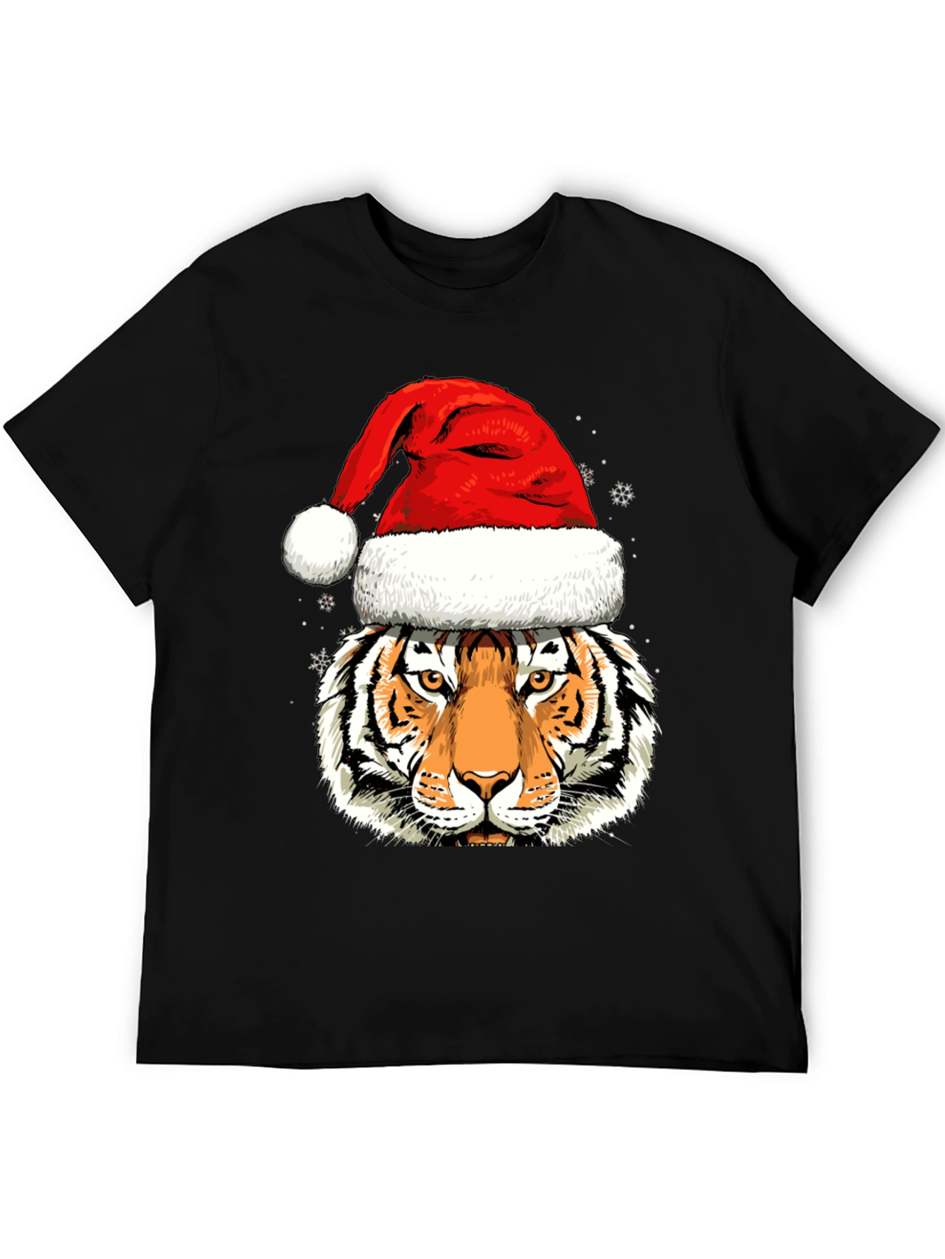 Tiger in Santa Hat Graphic Tee