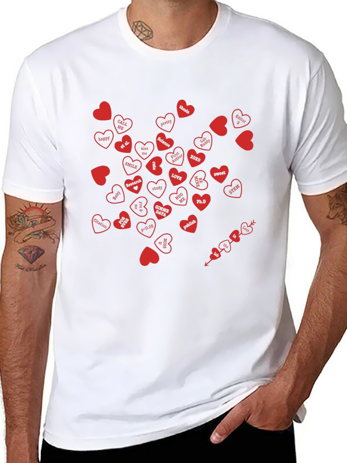 Science Valentines Day Heart Word T-Shirt