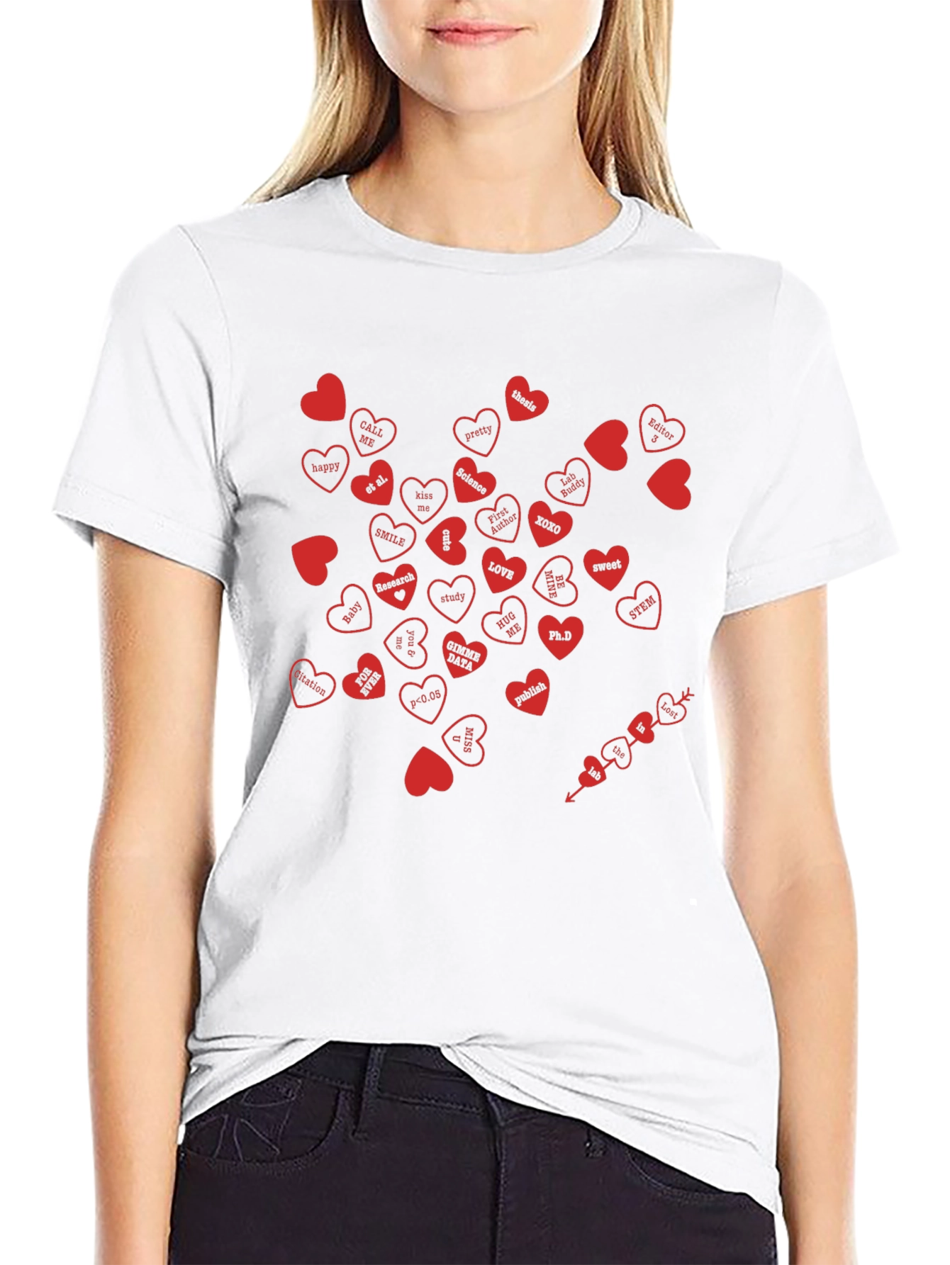 Science Valentines Day Heart Word T-Shirt