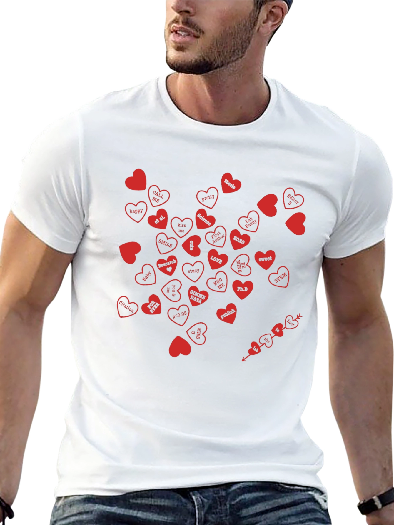 Science Valentines Day Heart Word T-Shirt