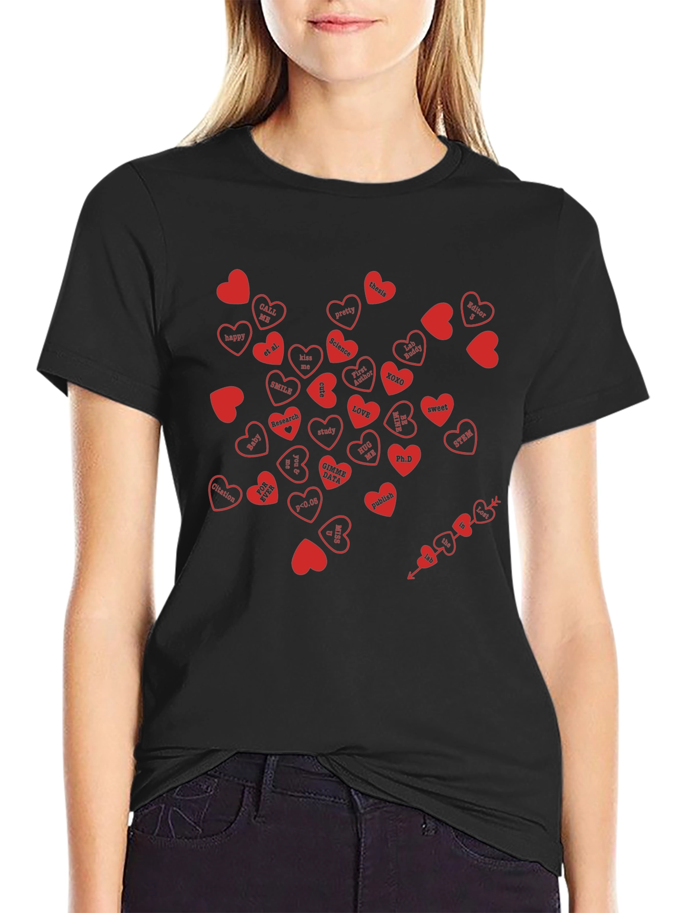 Science Valentines Day Heart Word T-Shirt