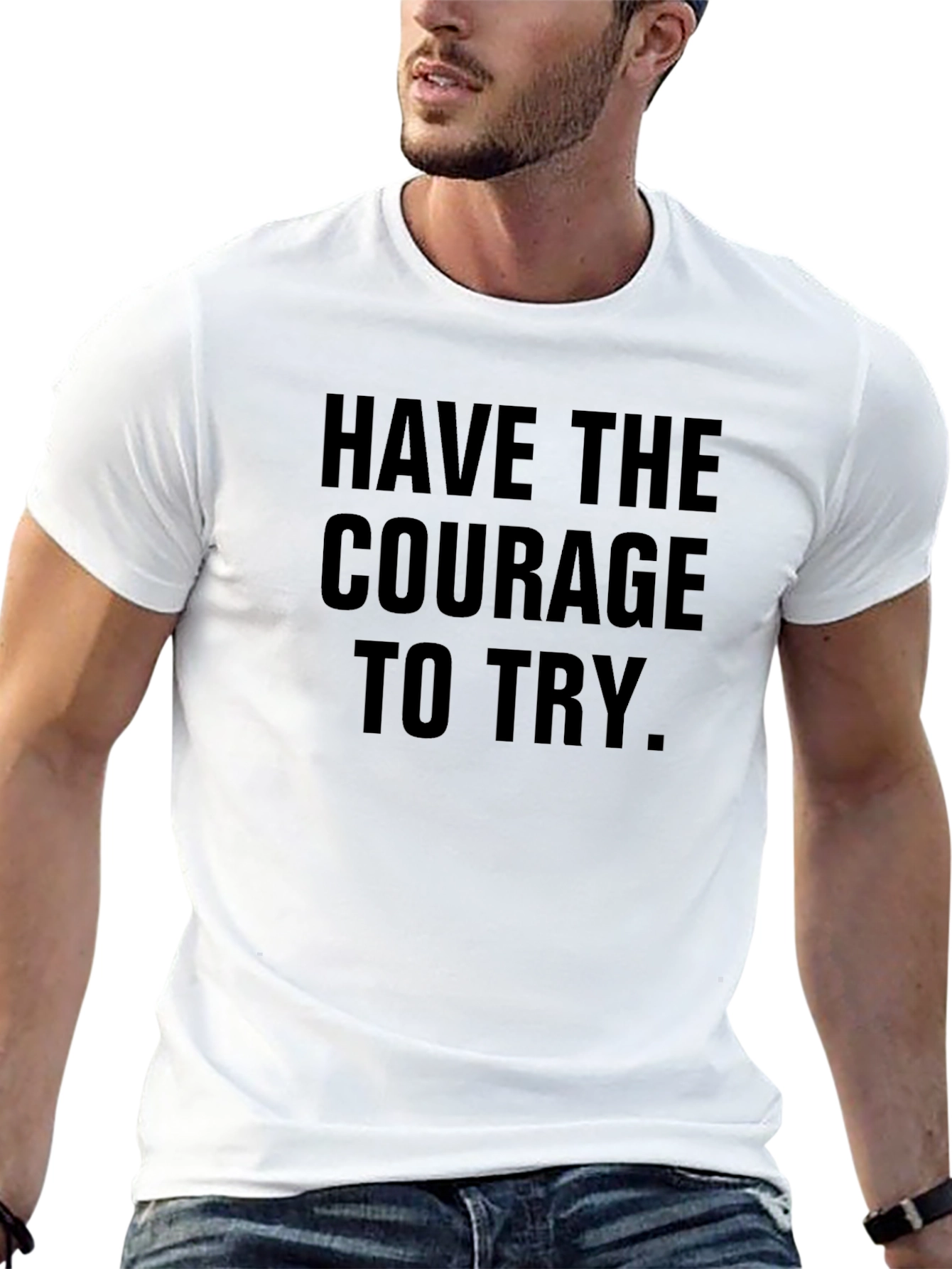 Courage to Try Black Graphic Tee