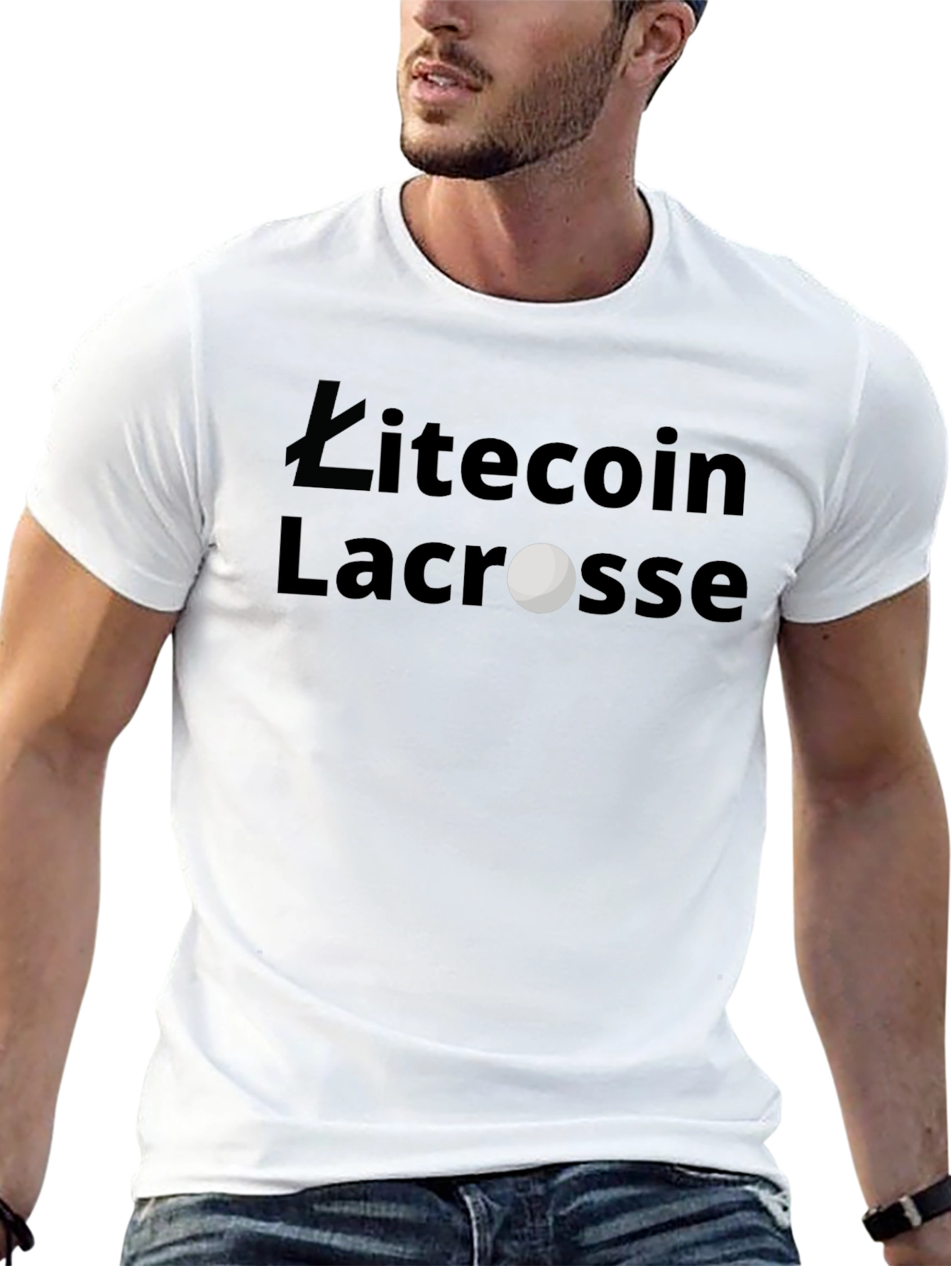 Litecoin Lacrosse Graphic T-Shirt