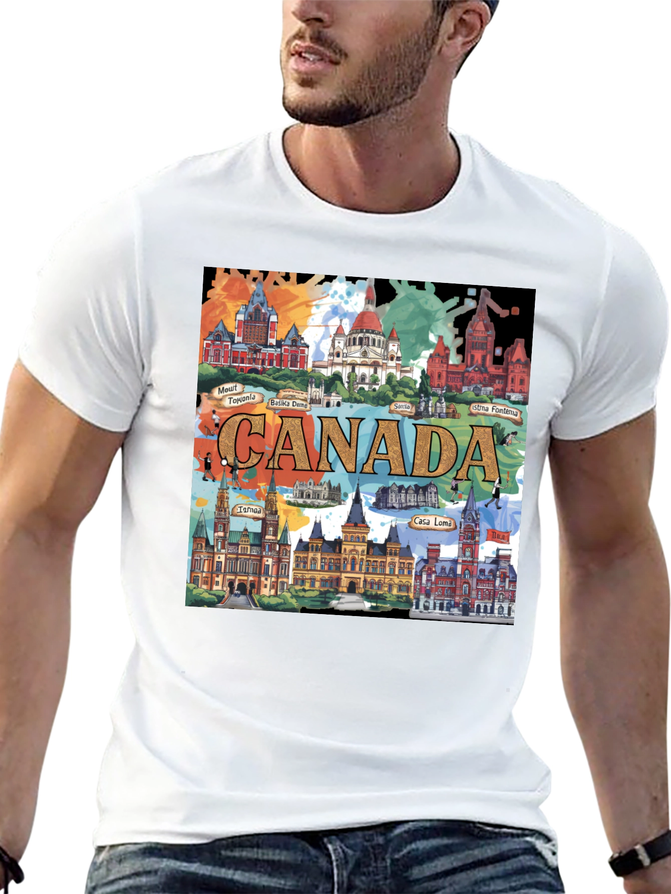 Canada Landmarks T-Shirt Travel Souvenir Tee