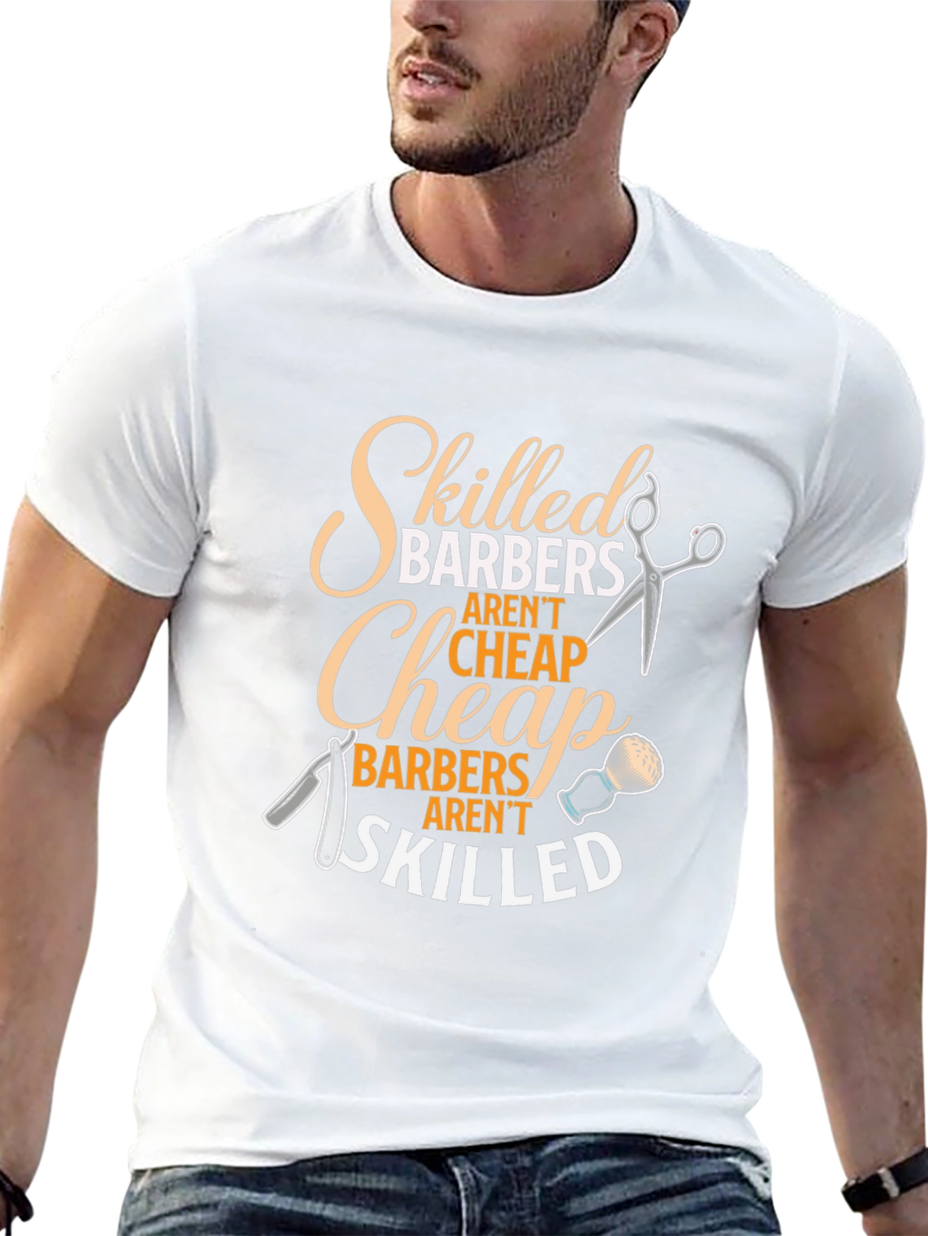 Skilled Barbers Graphic Tee - Black Crew Neck T-Shirt