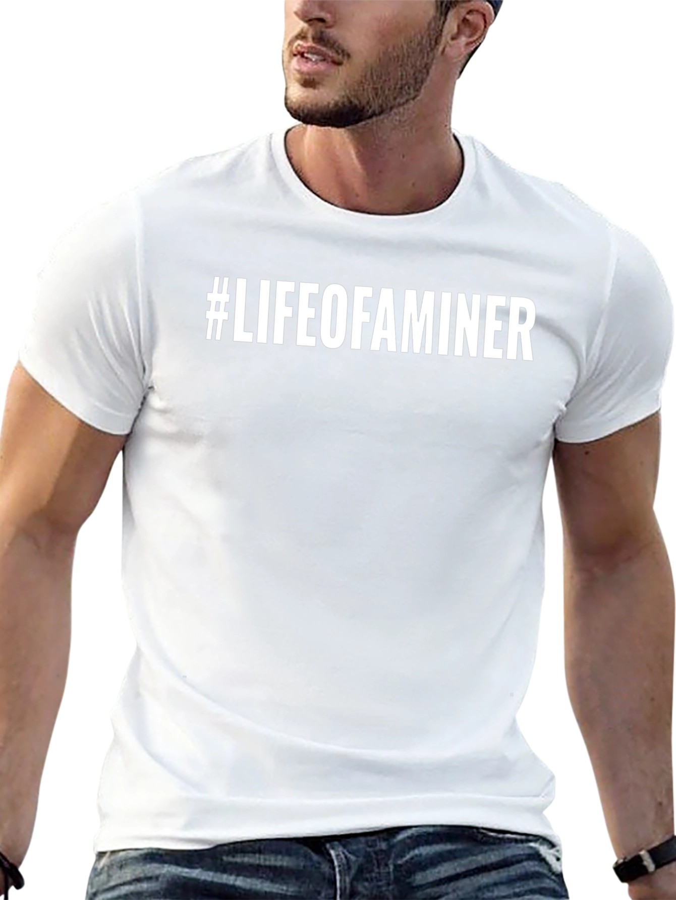 #Lifeofaminer Black T-Shirt Crew Neck Casual Style