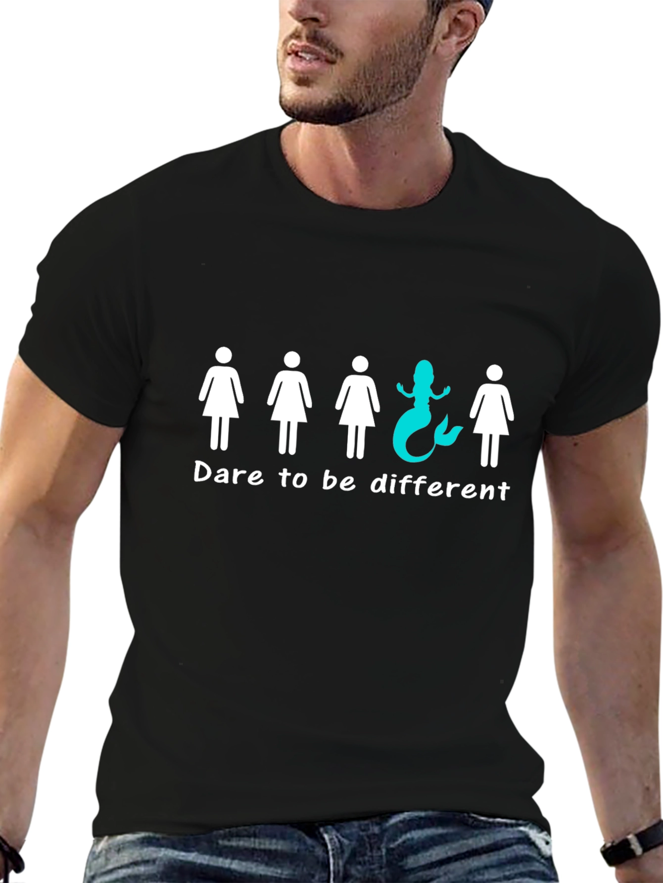 Dare to Be Different T-Shirt Mermaid Black Unisex
