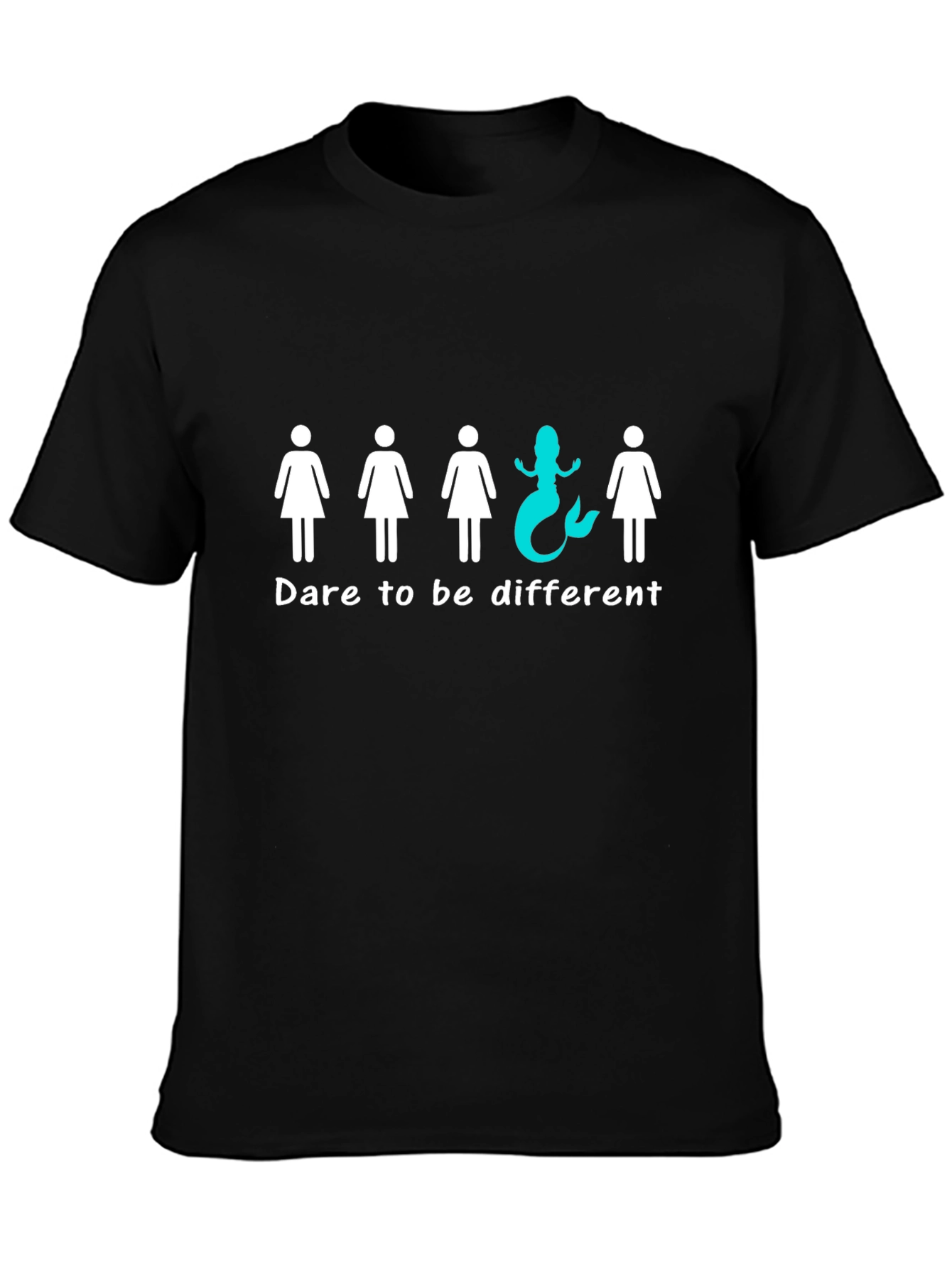Dare to Be Different T-Shirt Mermaid Black Unisex
