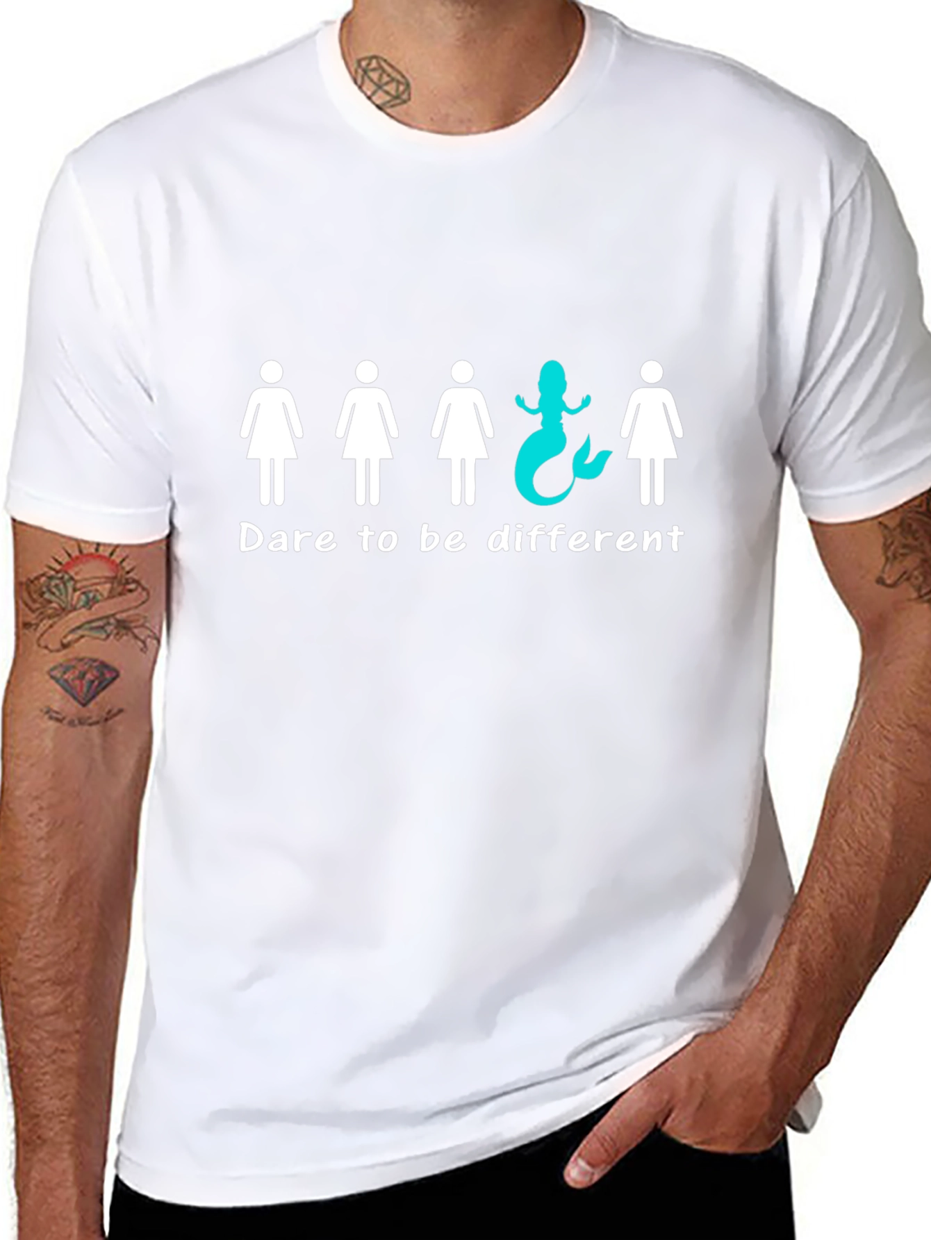 Dare to Be Different T-Shirt Mermaid Black Unisex