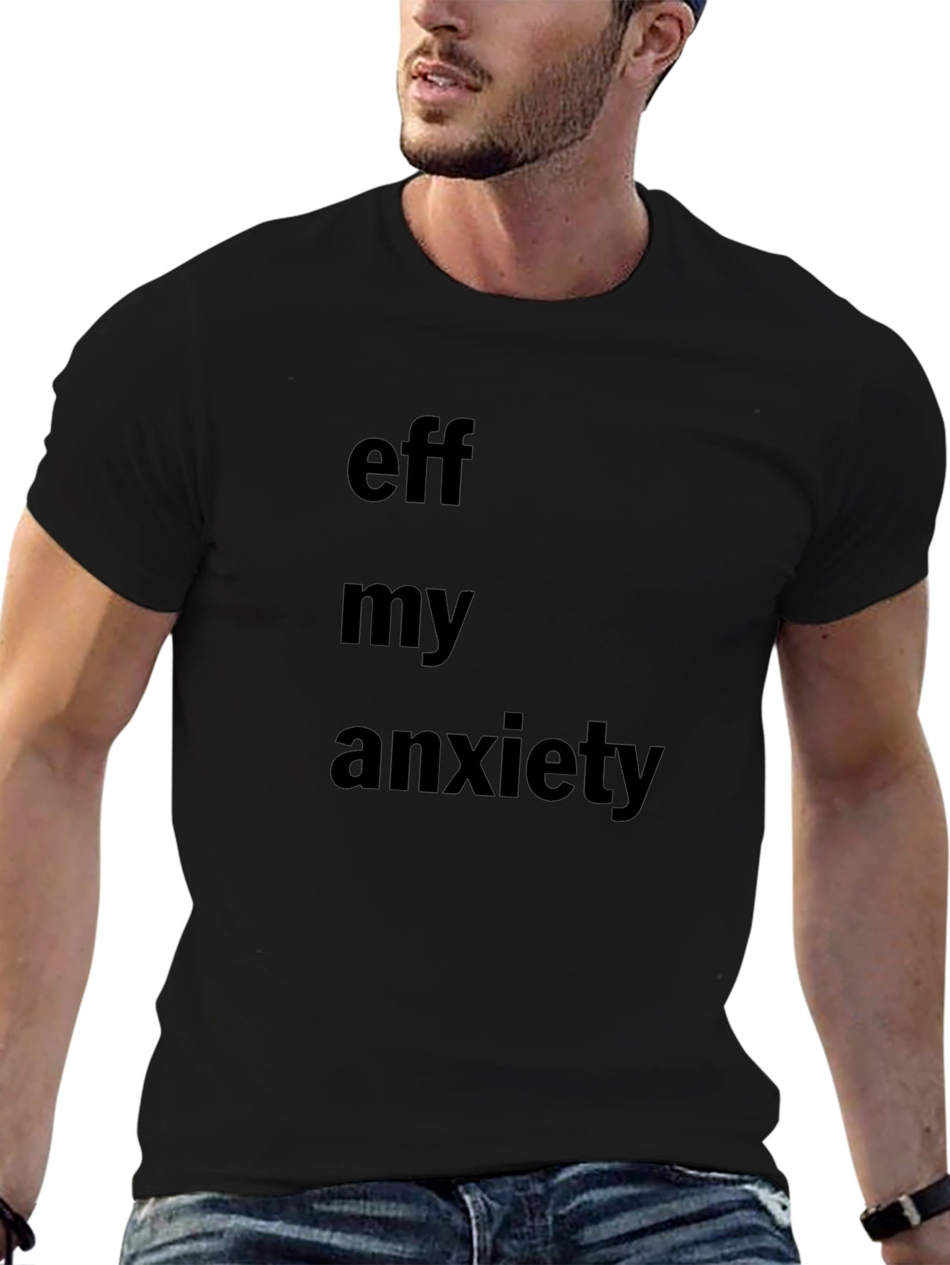 Eff My Anxiety Graphic Tee - Black Cotton Blend