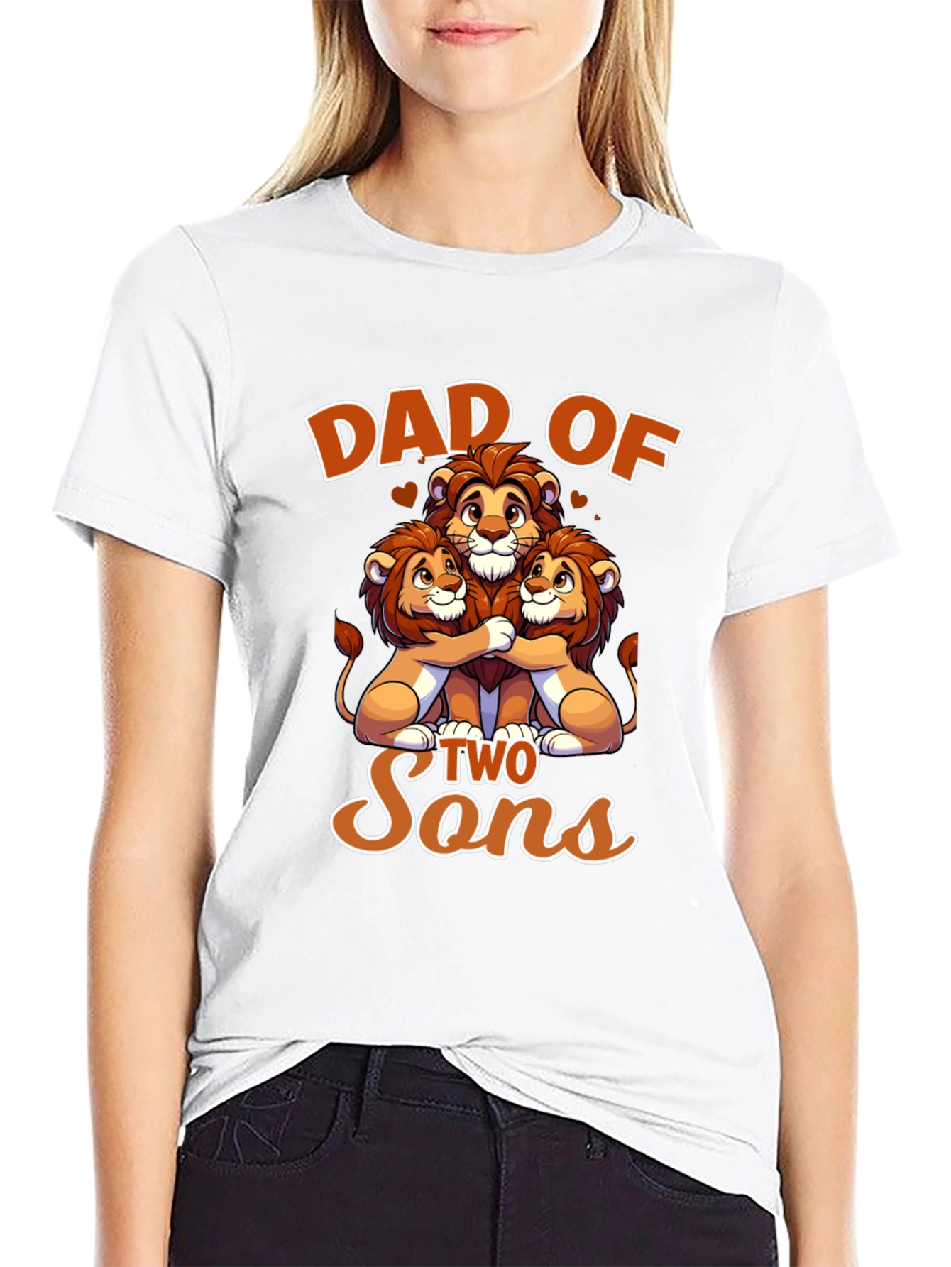 Dad of Two Sons - Lion Family T-Shirt