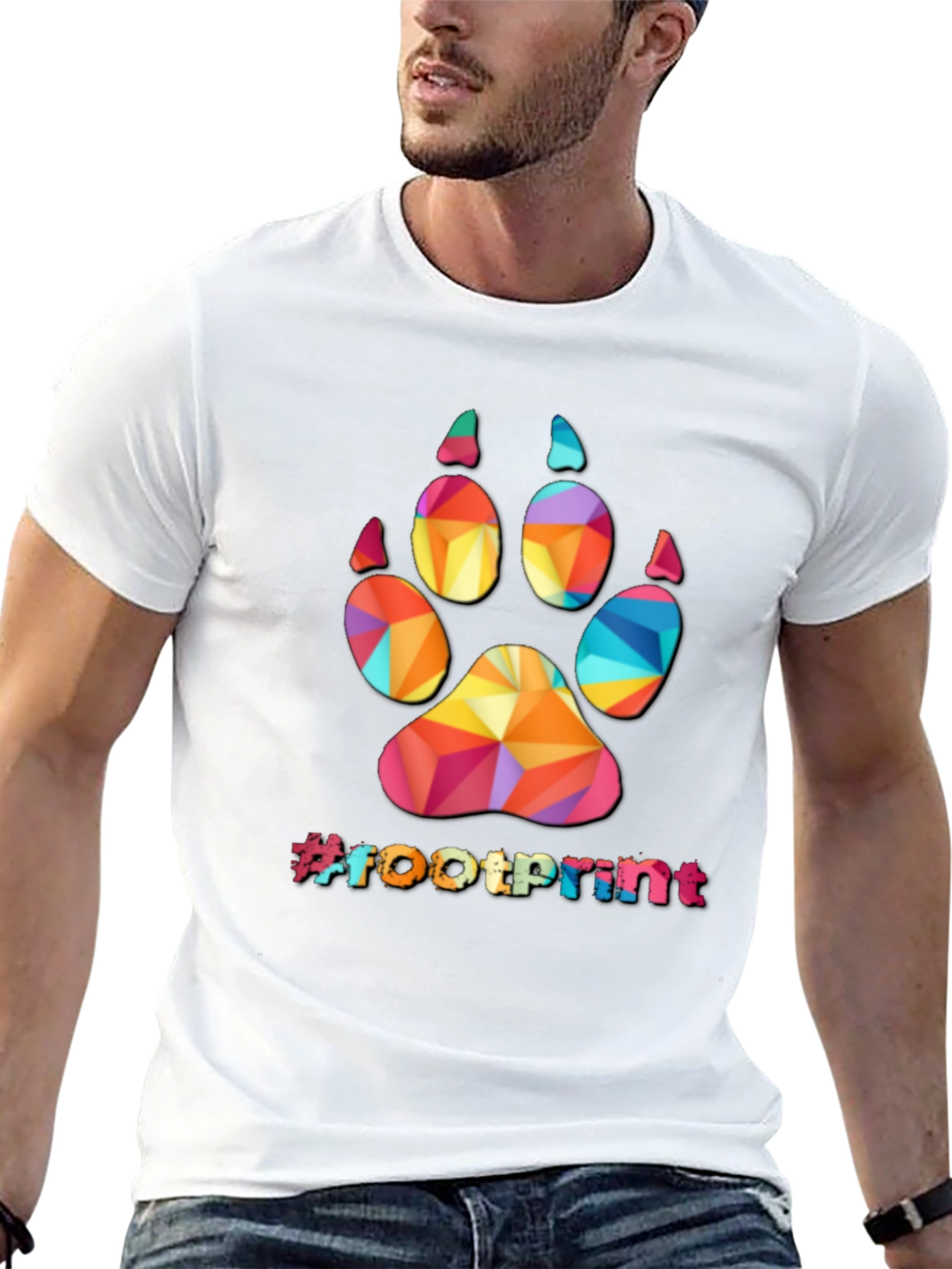 Geometric Paw Print T-Shirt