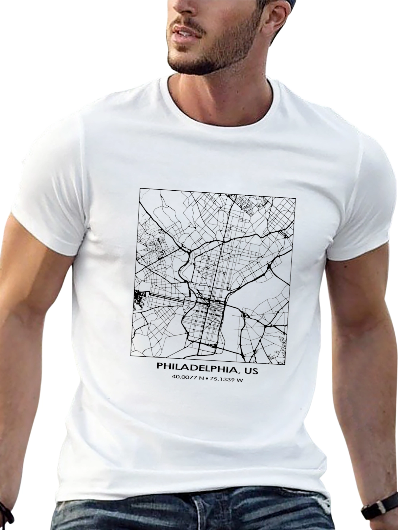 Philadelphia Map T-Shirt - Cityscape Tee