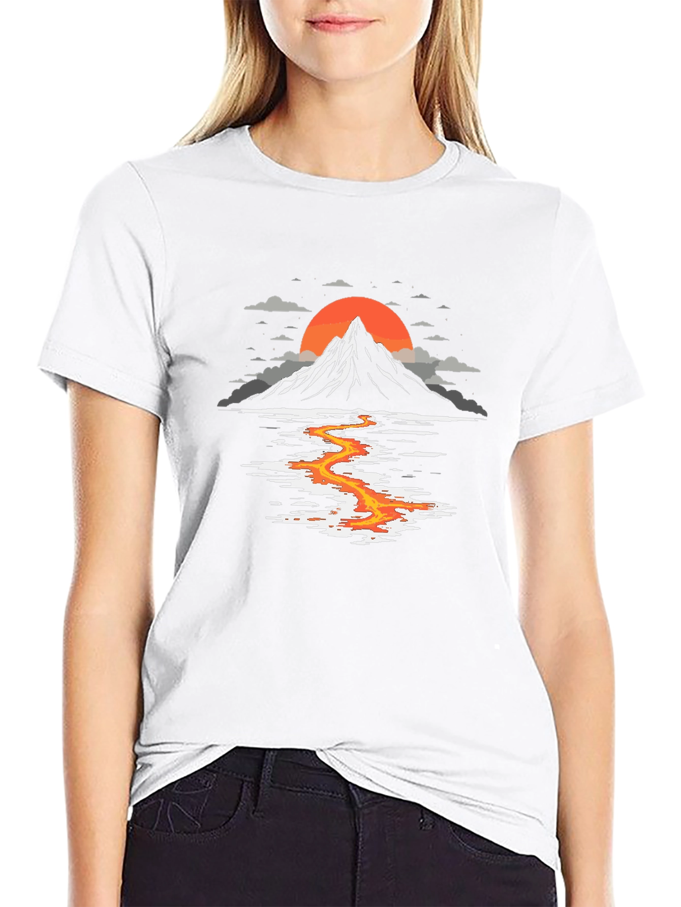 Volcano River Graphic Tee - Black