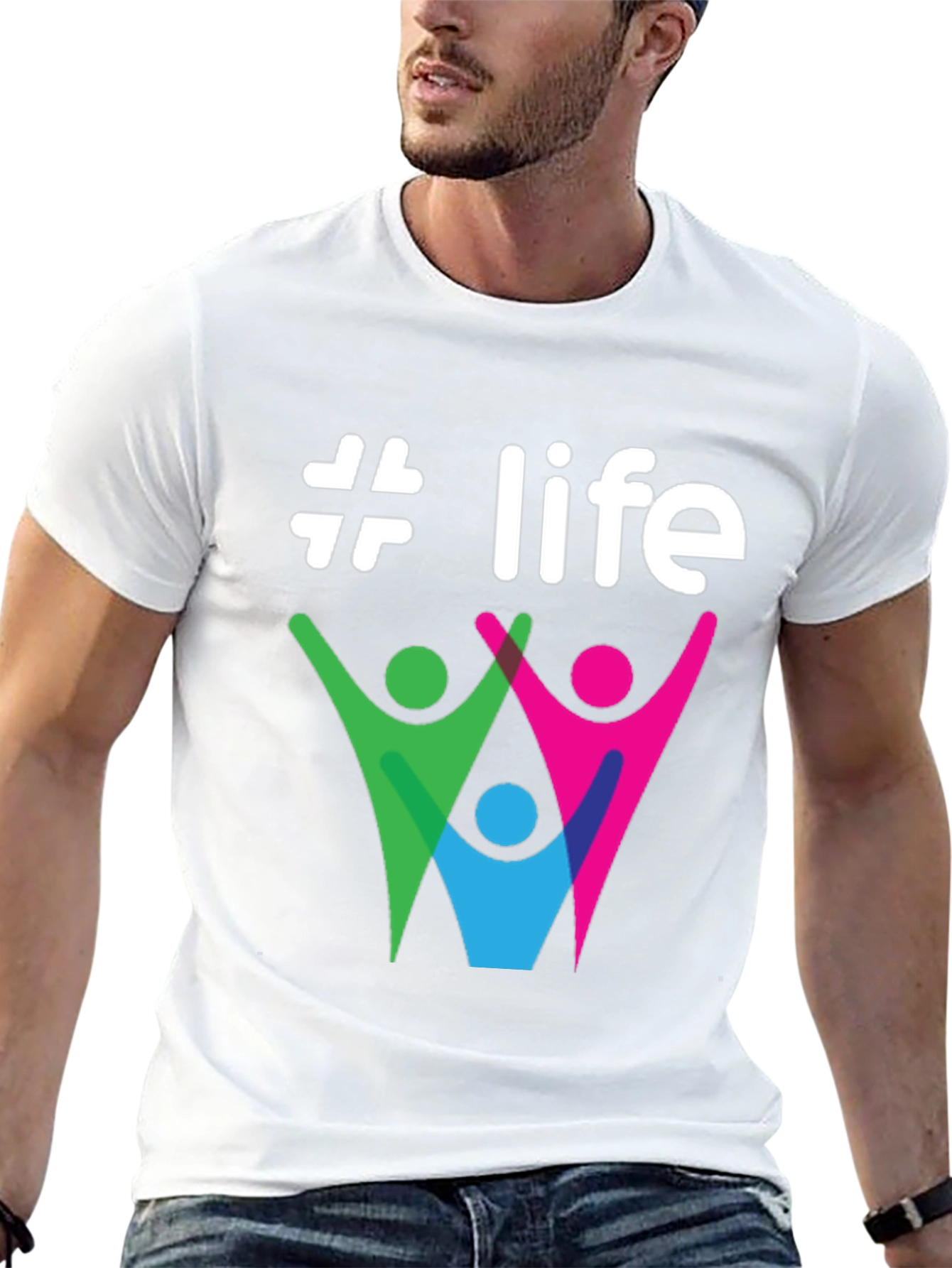 #Life Graphic Tee - Stylish Cotton Casual T-Shirt