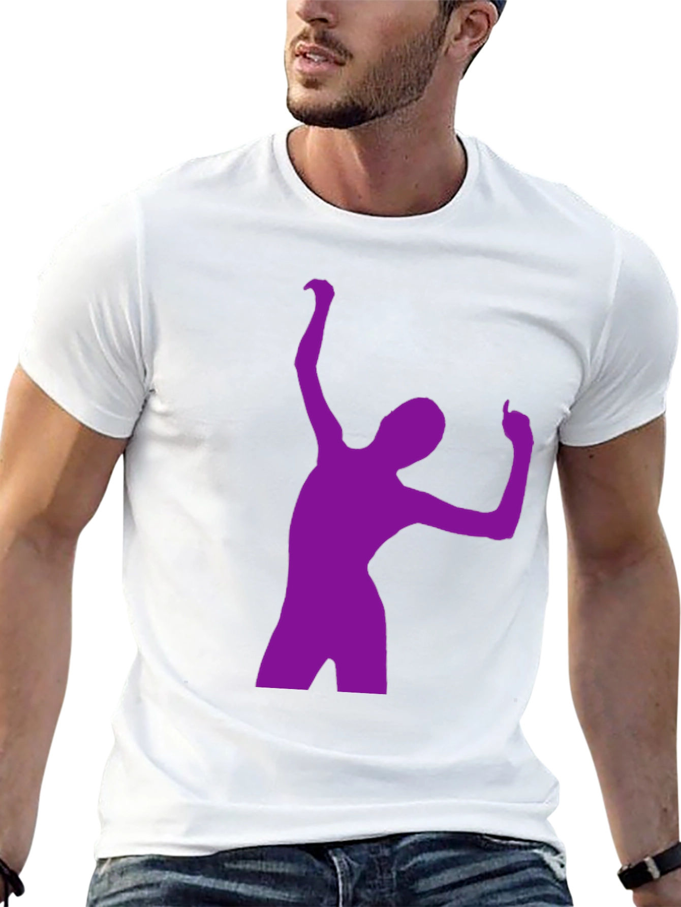 Purple Dancer Graphic Black T-Shirt