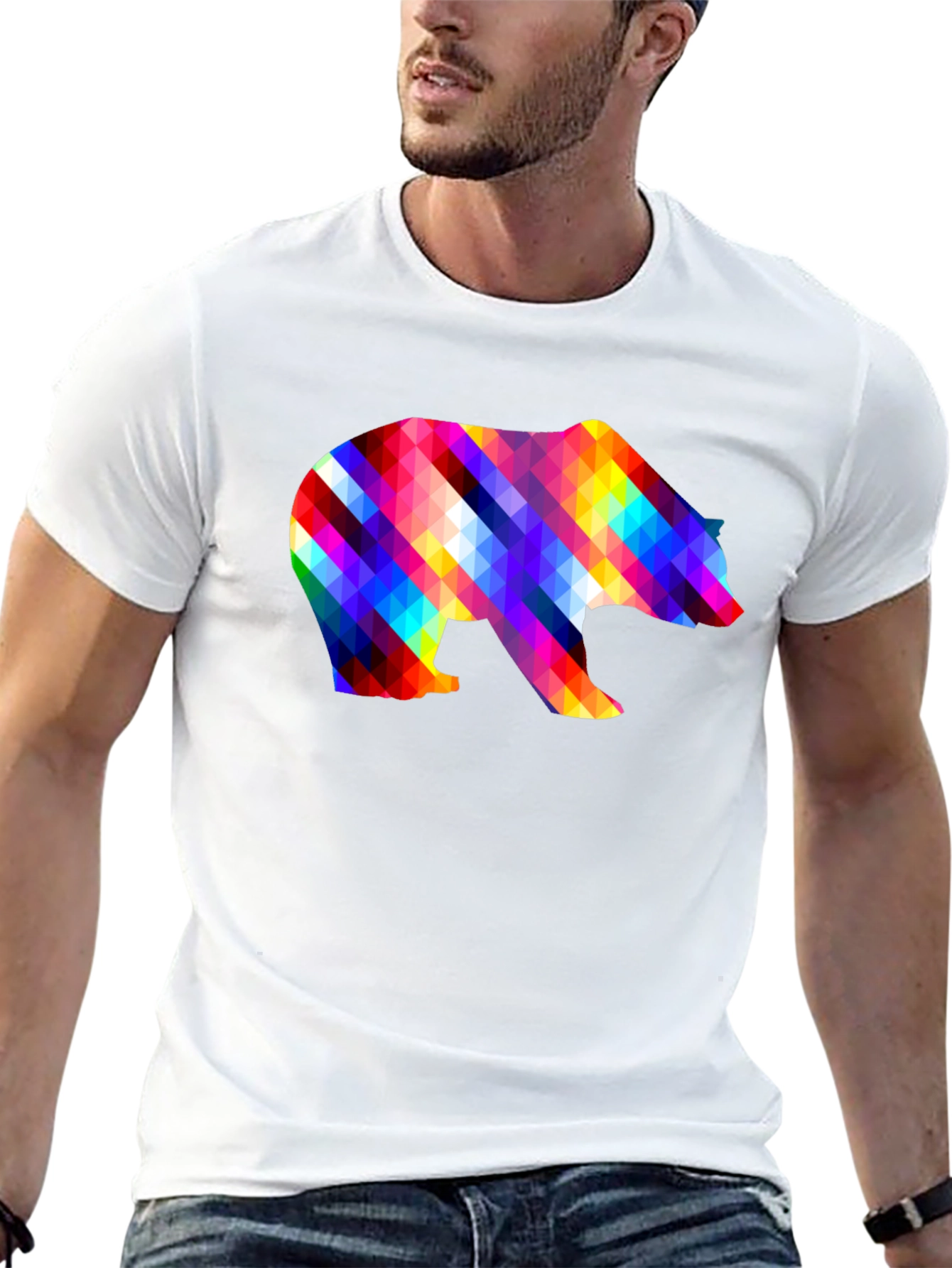 Colorful Geometric Bear T-Shirt