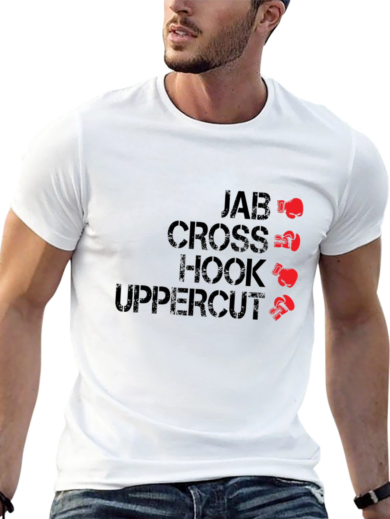 Boxing Moves Graphic Tee - Jab Cross Hook Uppercut