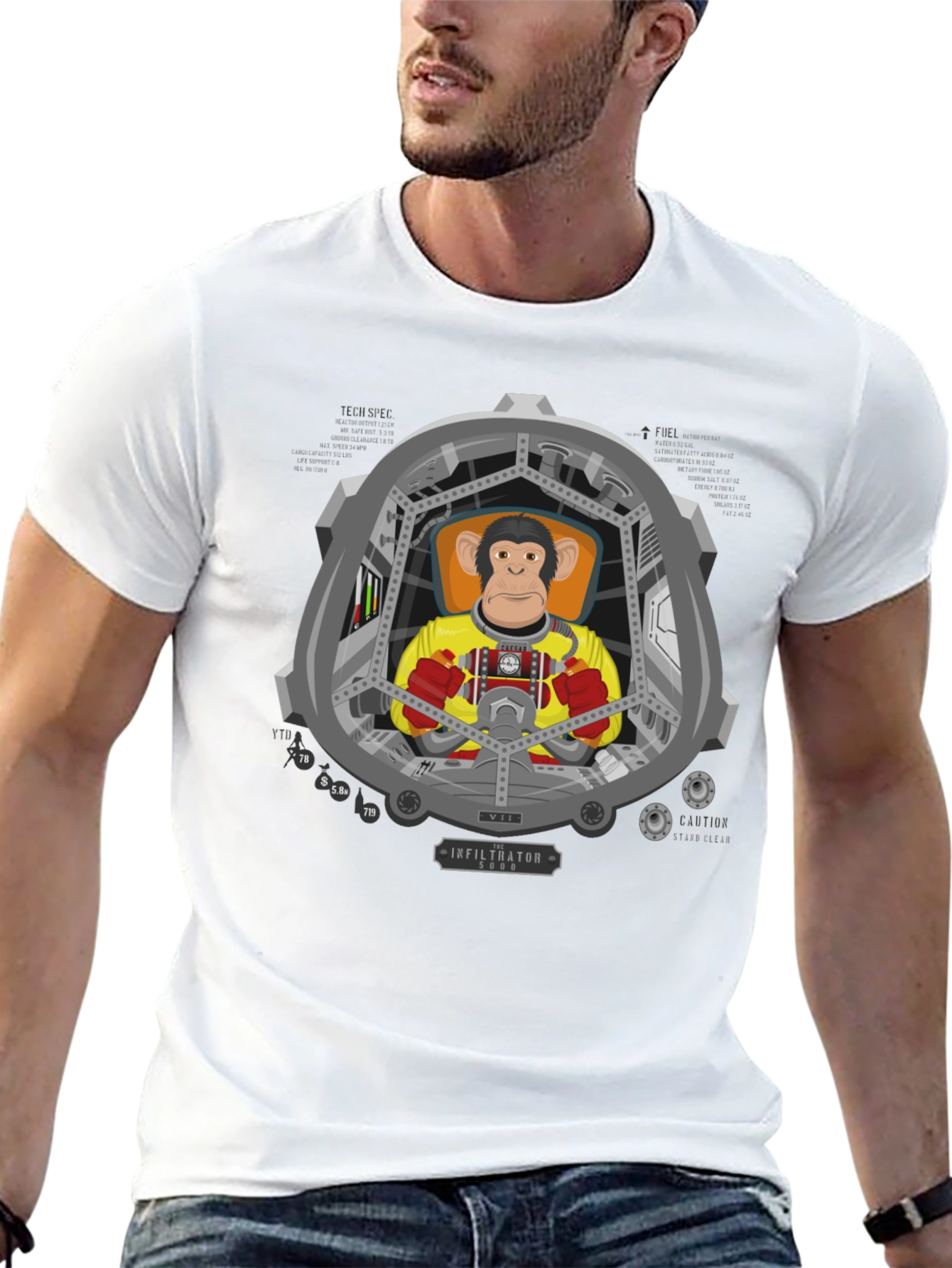 Ape Astronaut T-Shirt - Space Monkey Design