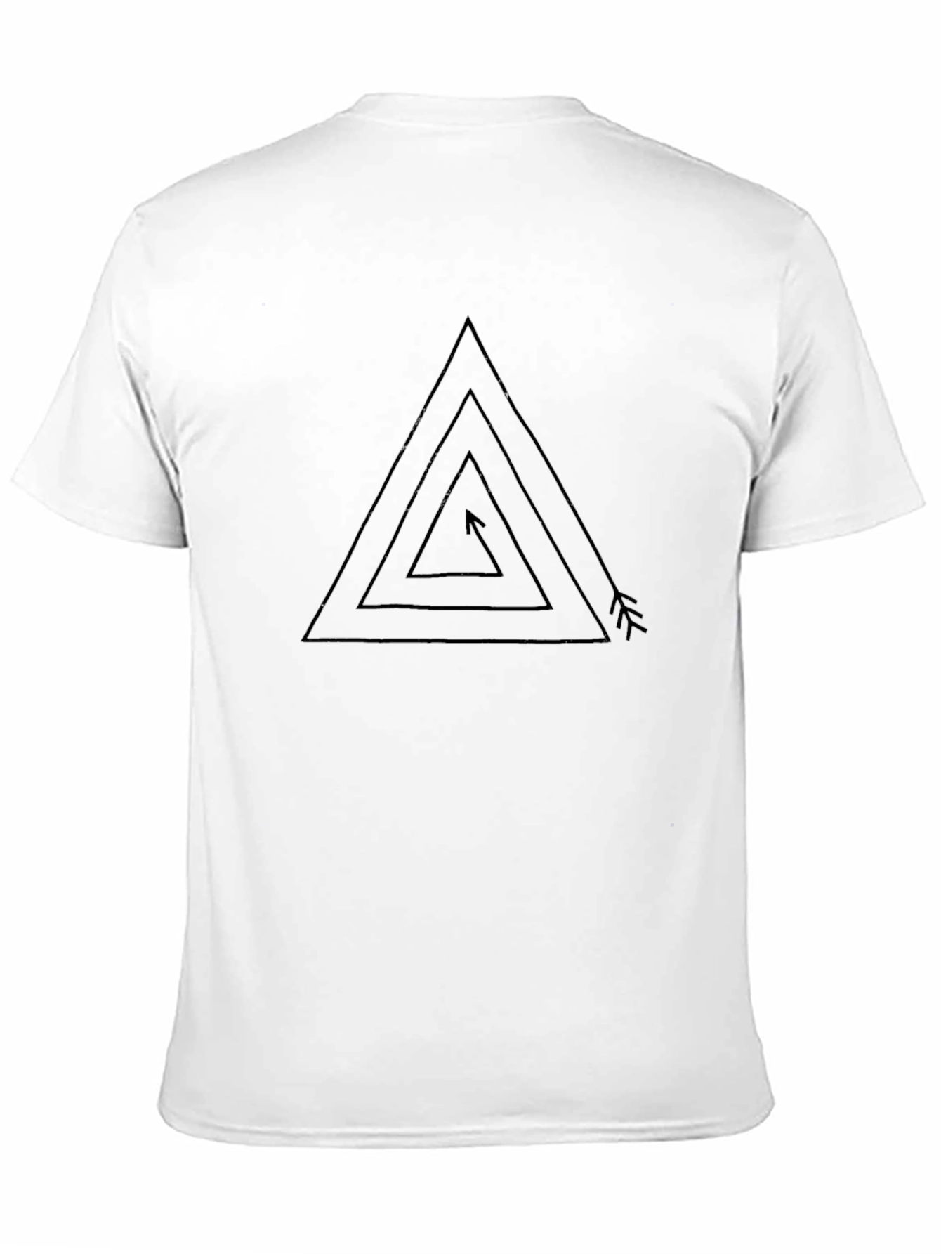 Geometric Arrow Triangle Graphic Tee - Black Casual Shirt
