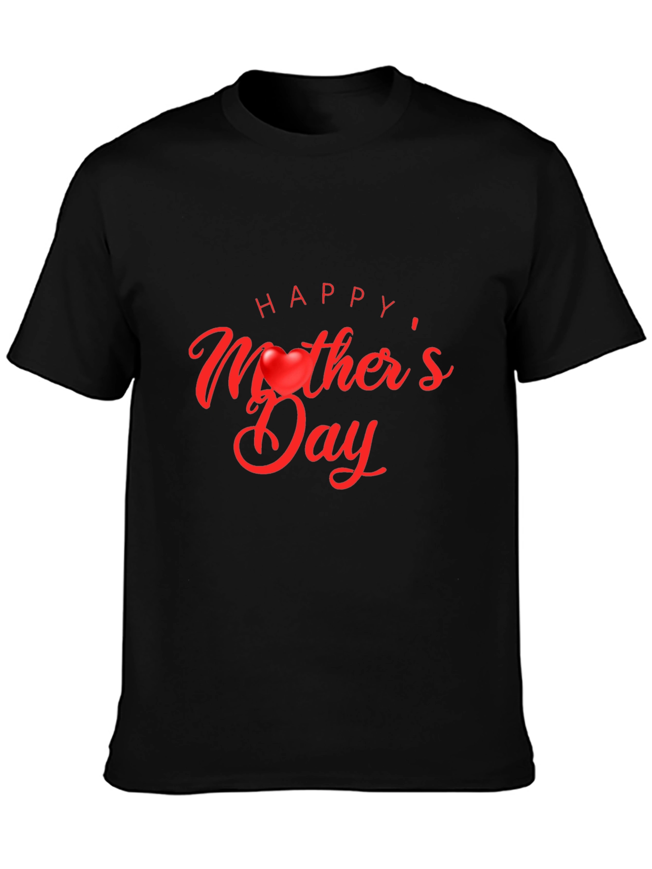 Happy Mothers Day T-Shirt - Black Cotton Blend