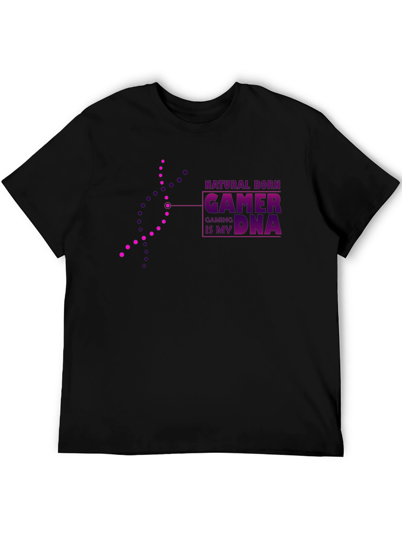Natural Born Gamer DNA Black Graphic Tee