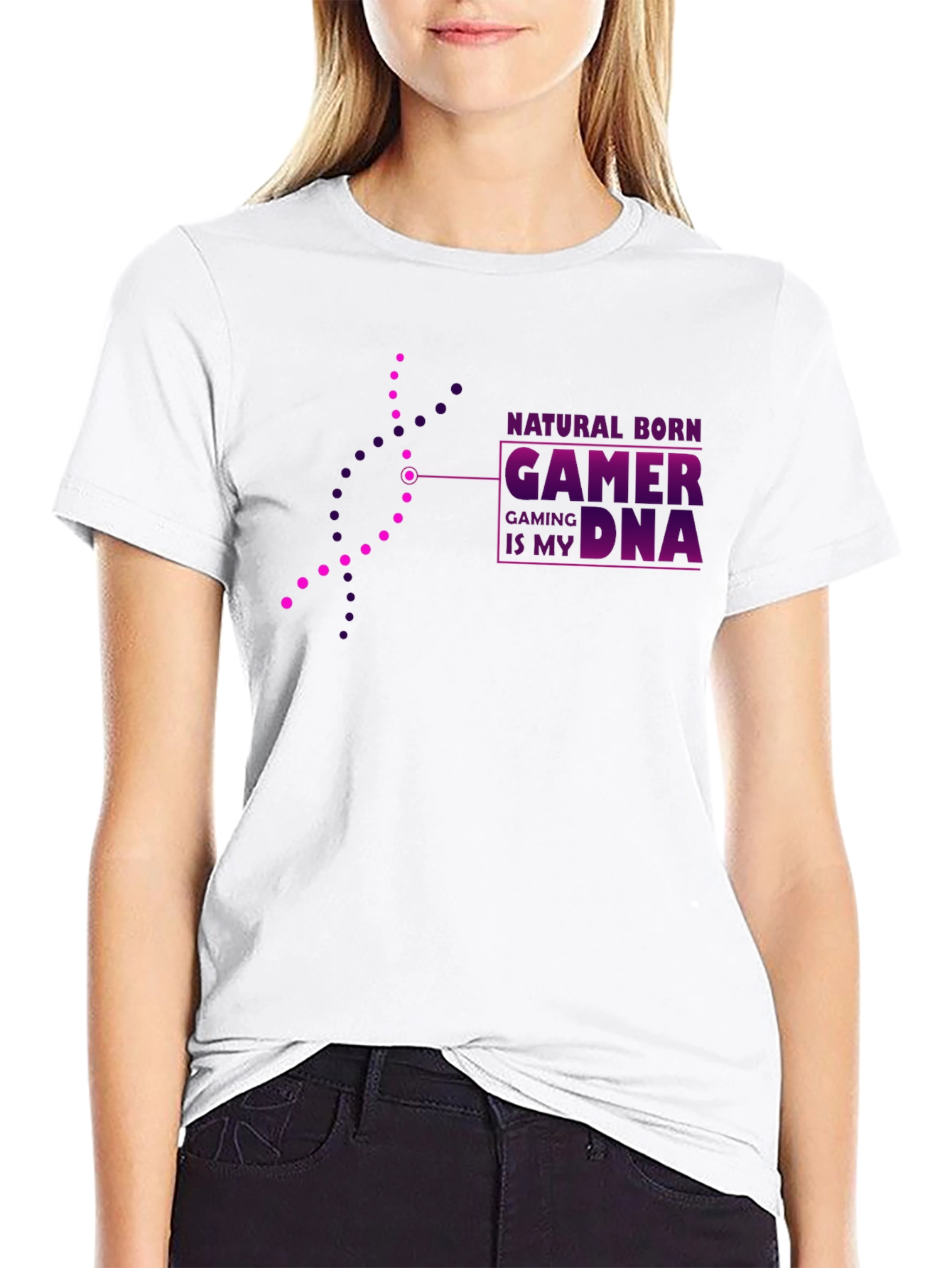 Natural Born Gamer DNA Black Graphic Tee