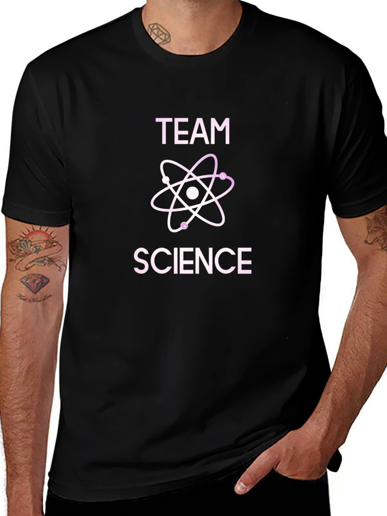Team Science Graphic Tee - Black Cotton T-Shirt