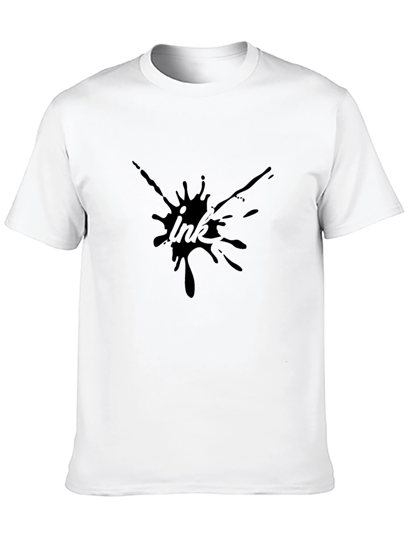Ink Splatter Graphic Tee - Bold Black T-Shirt