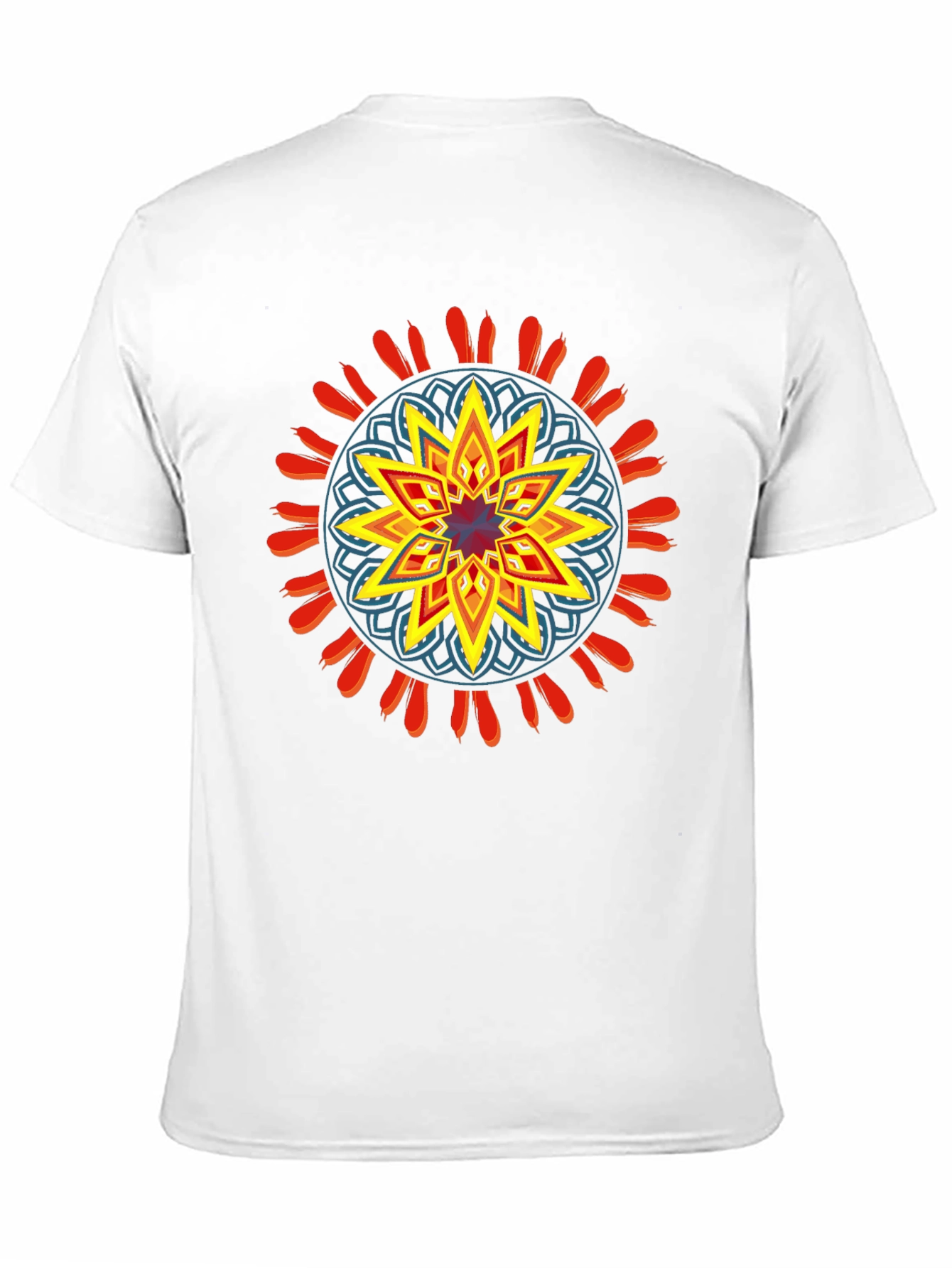 Geometric Mandala Graphic Black Tee
