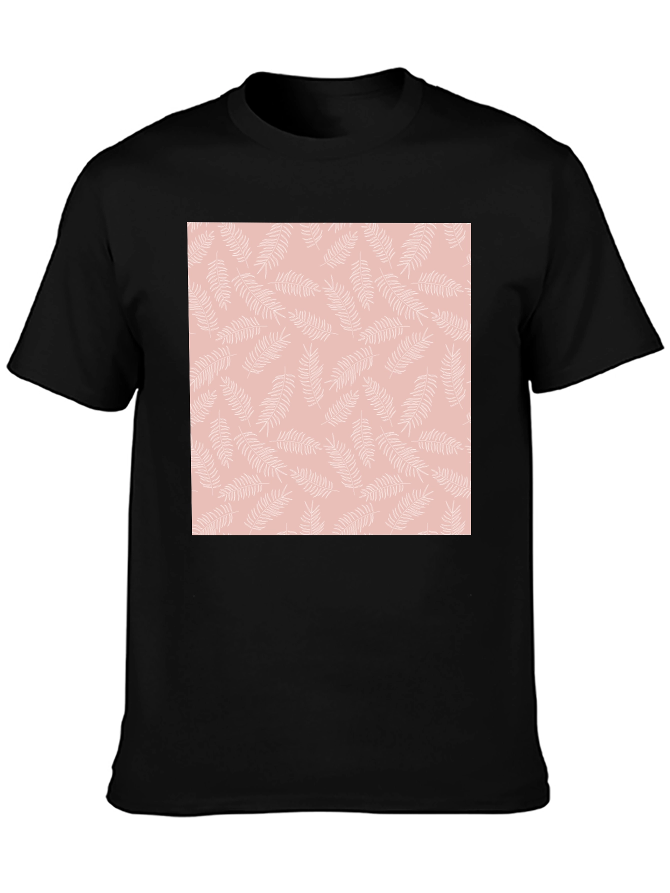 Black T-Shirt with Floral Pattern