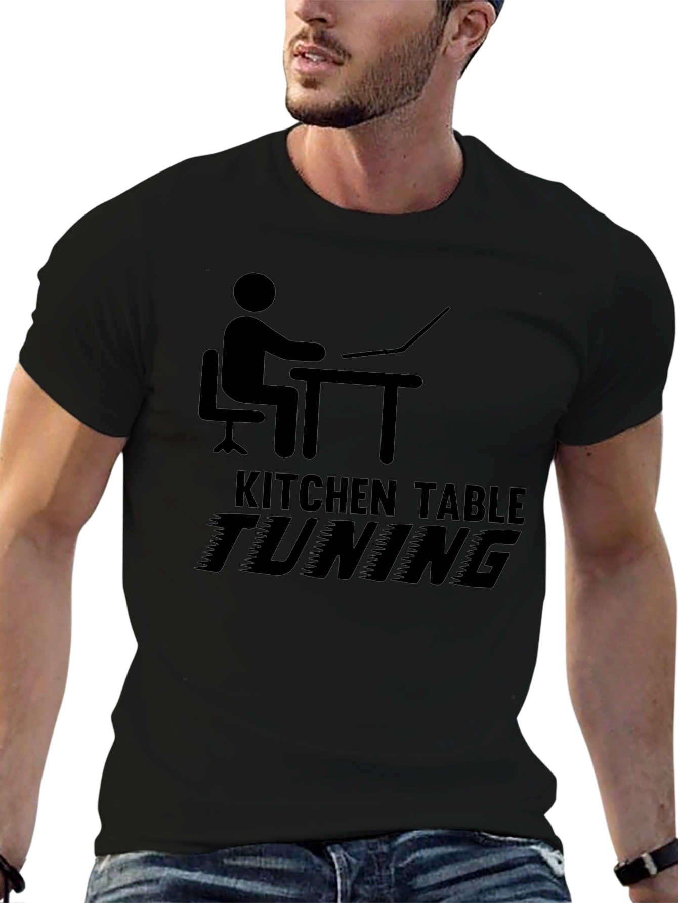 Kitchen Table Tuning Black Graphic T-Shirt