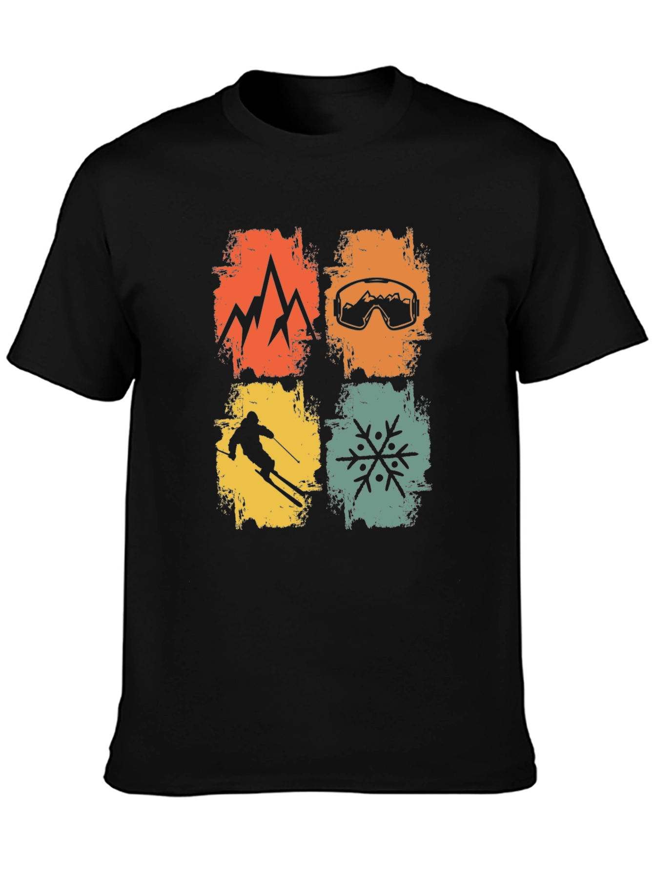 Retro Winter Sports T-Shirt - Mountain Skiing