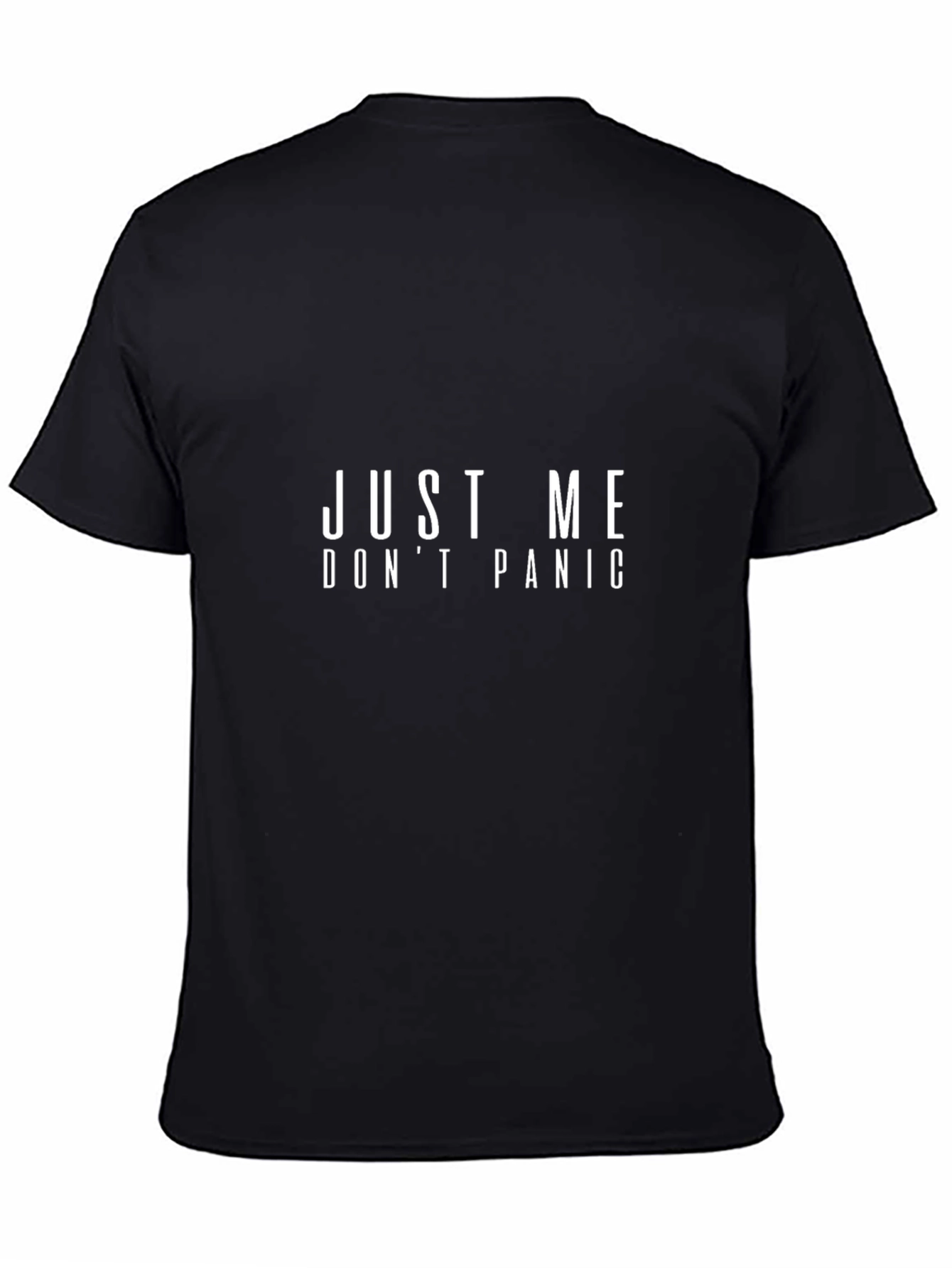 Just Me Dont Panic Graphic Tee - Black