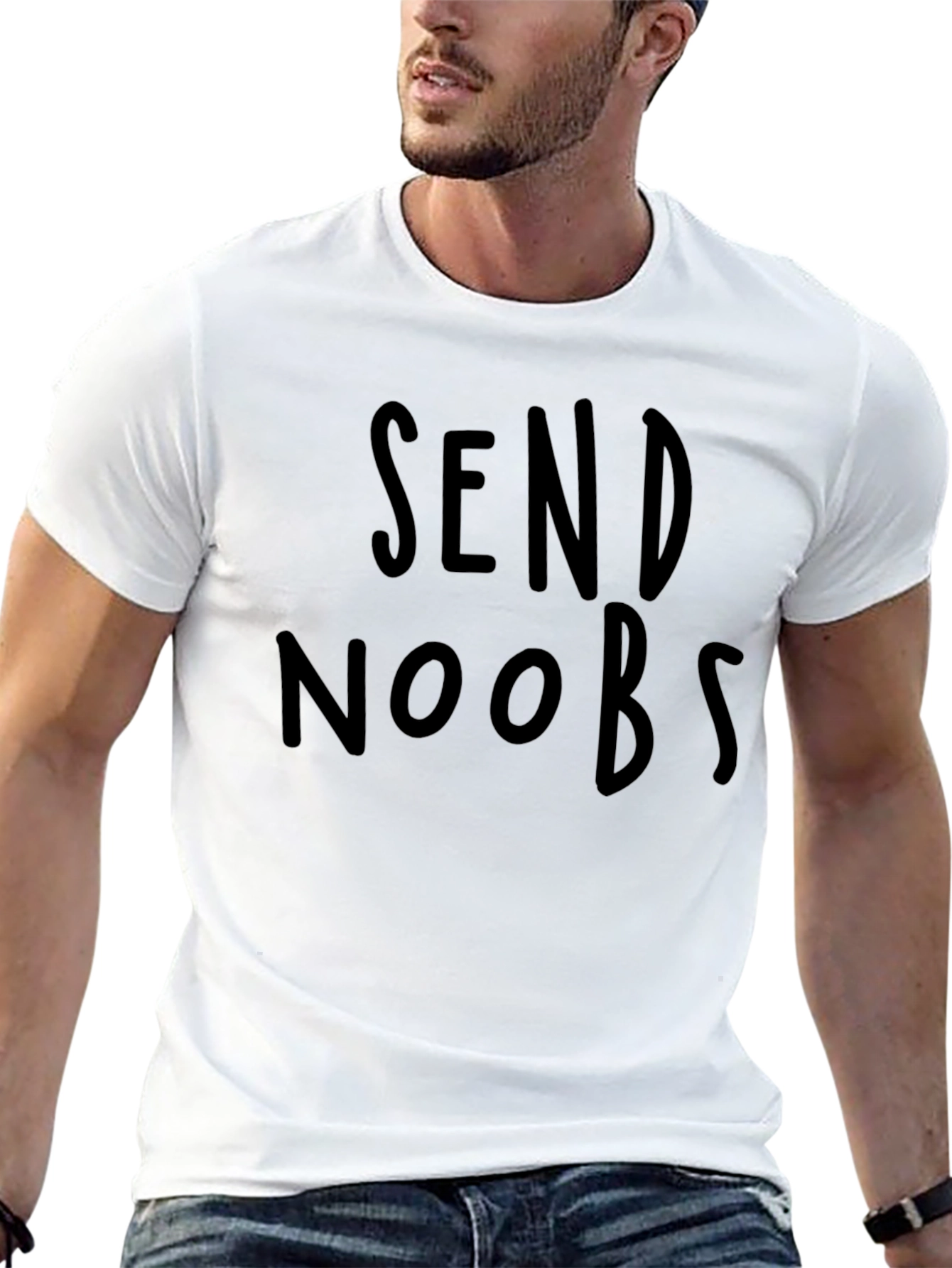 Send Noobs Black Graphic Tee