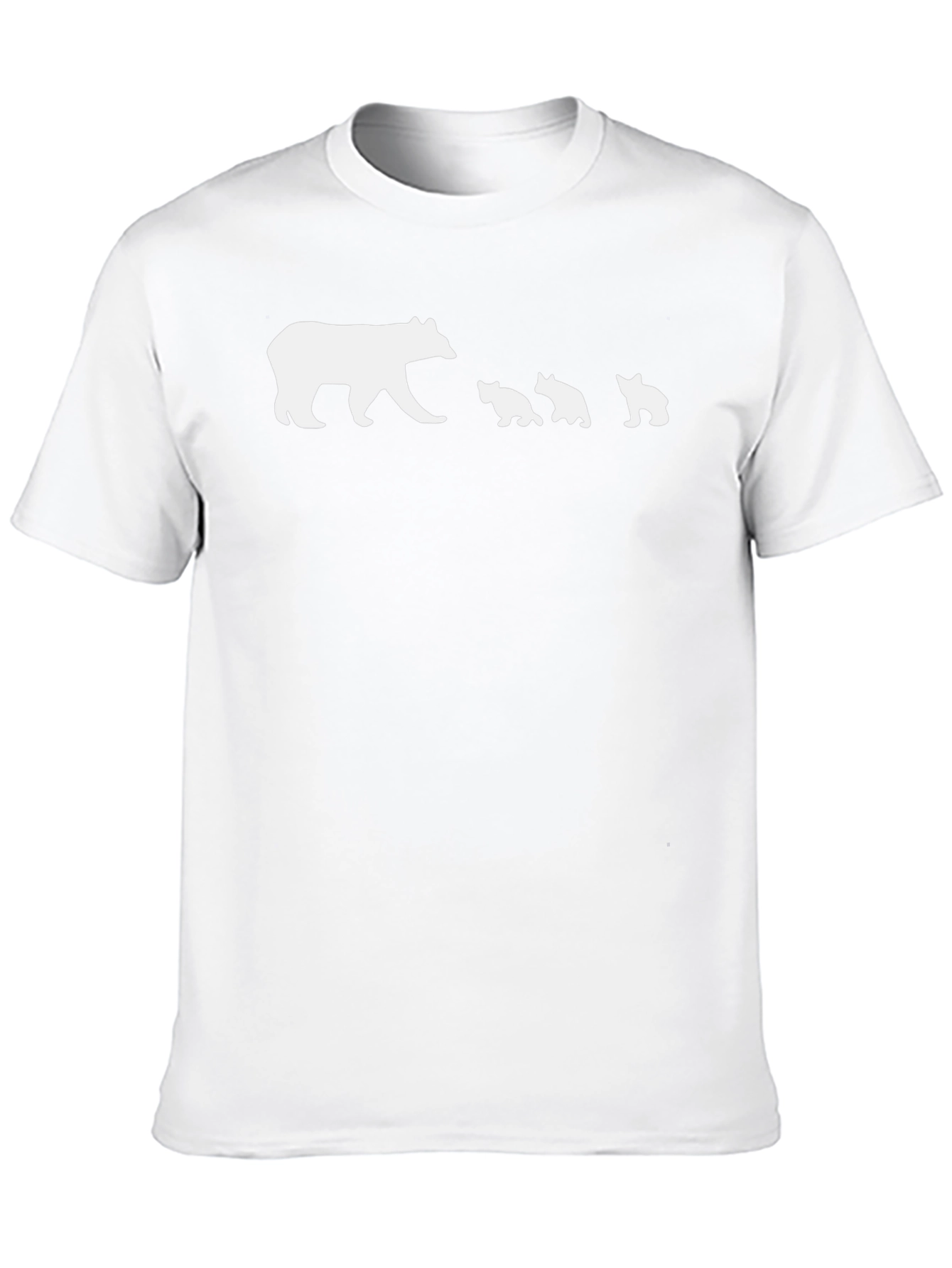 Bear Family Graphic Tee - Black Cotton T-Shirt