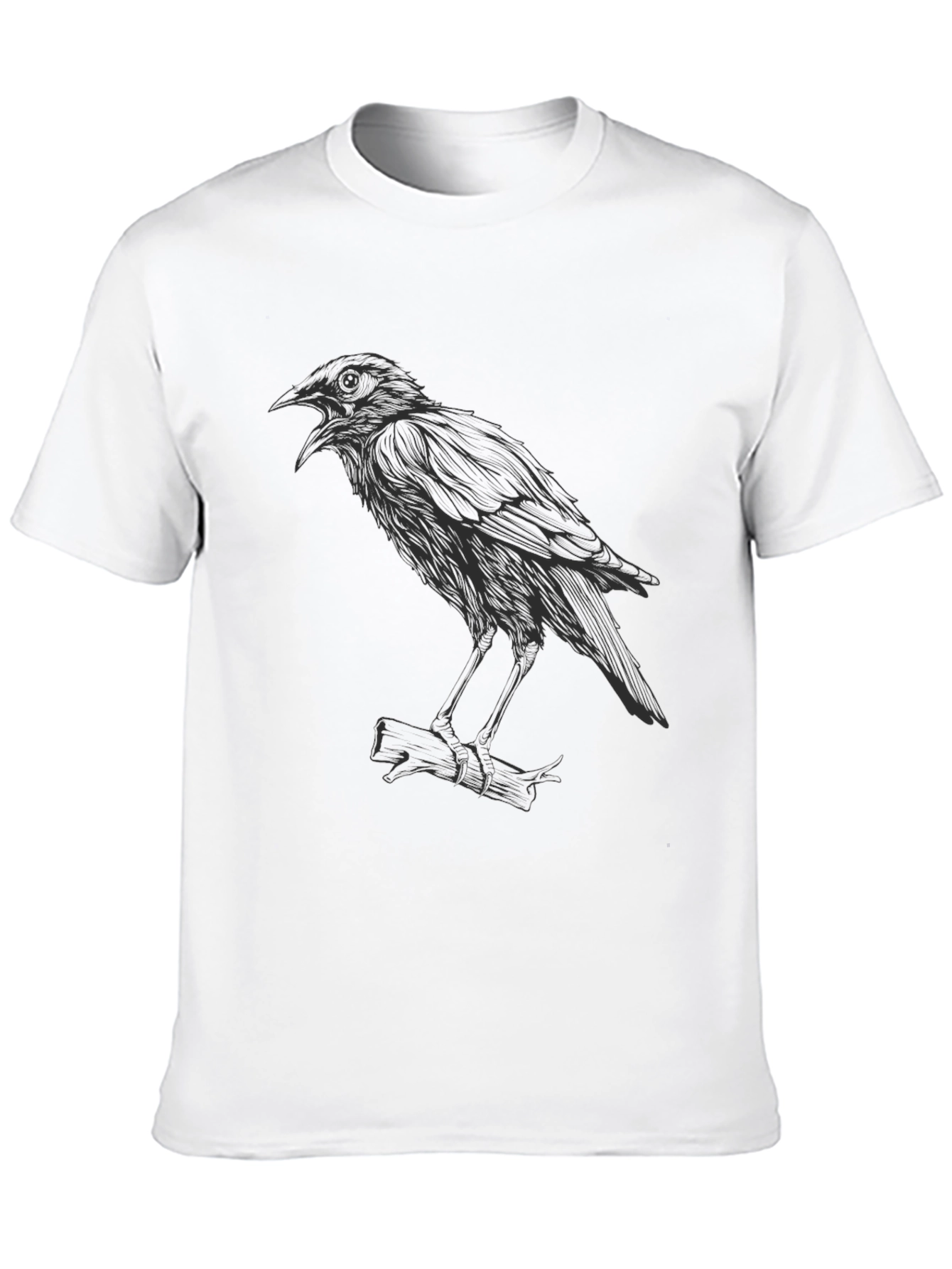 Raven Graphic Tee - Black Casual T-Shirt
