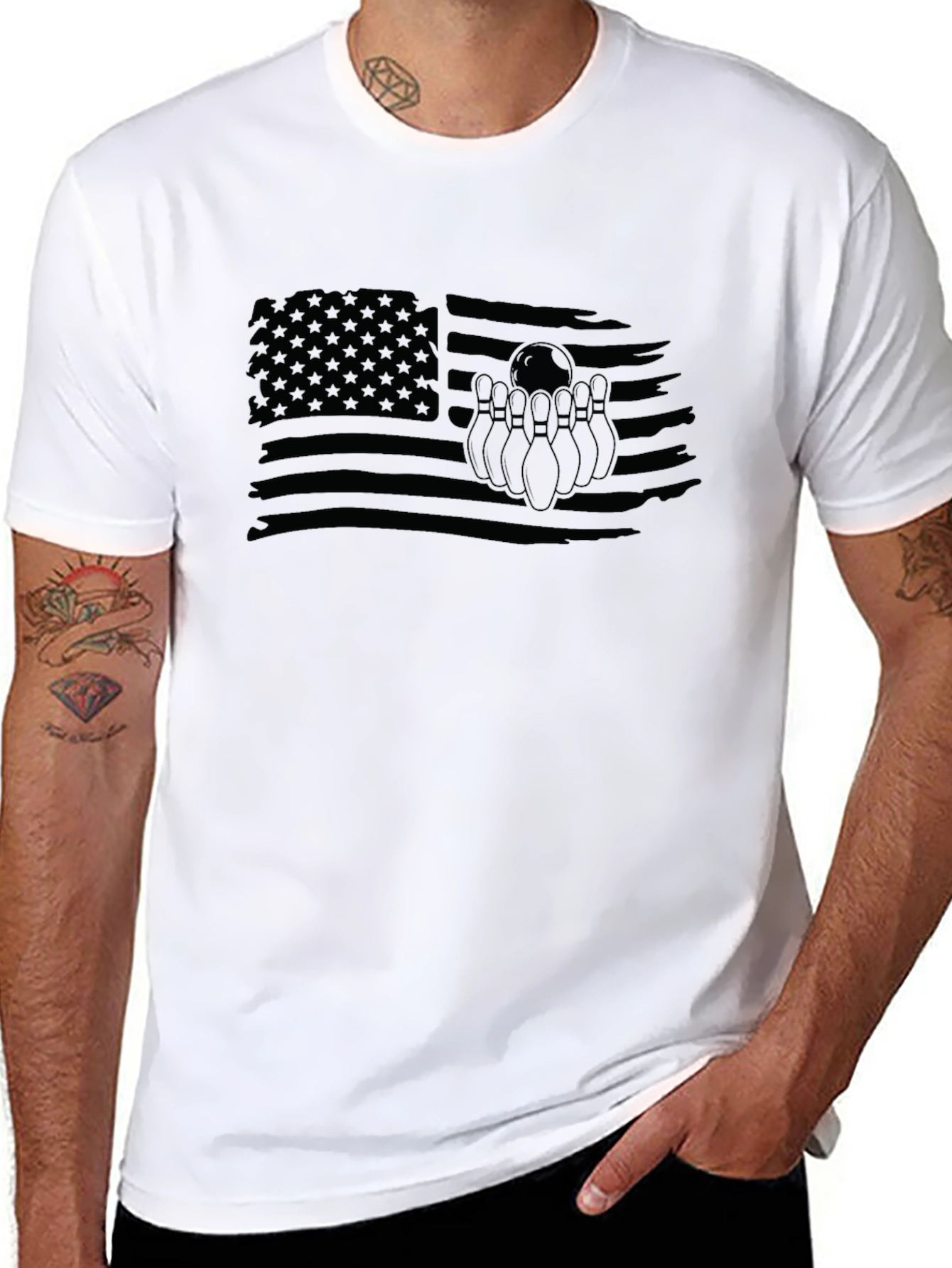 Bowling American Flag Graphic Tee