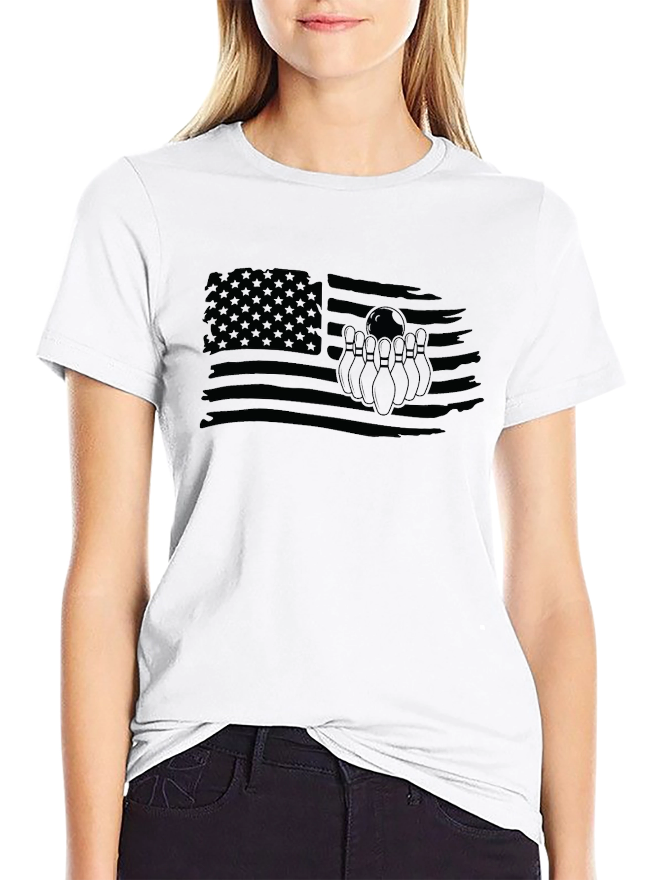 Bowling American Flag Graphic Tee