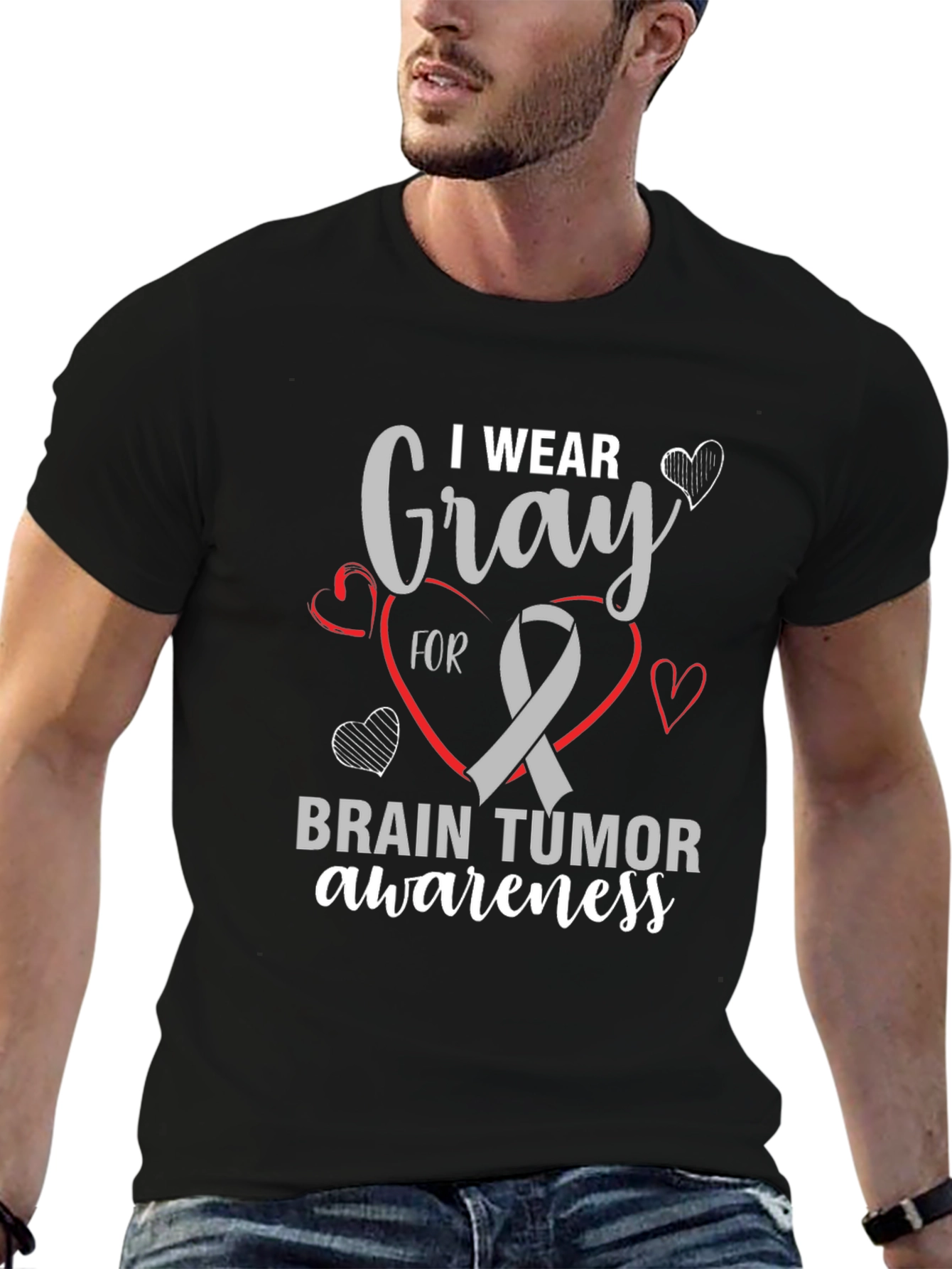Gray Ribbon Brain Tumor Awareness T-Shirt
