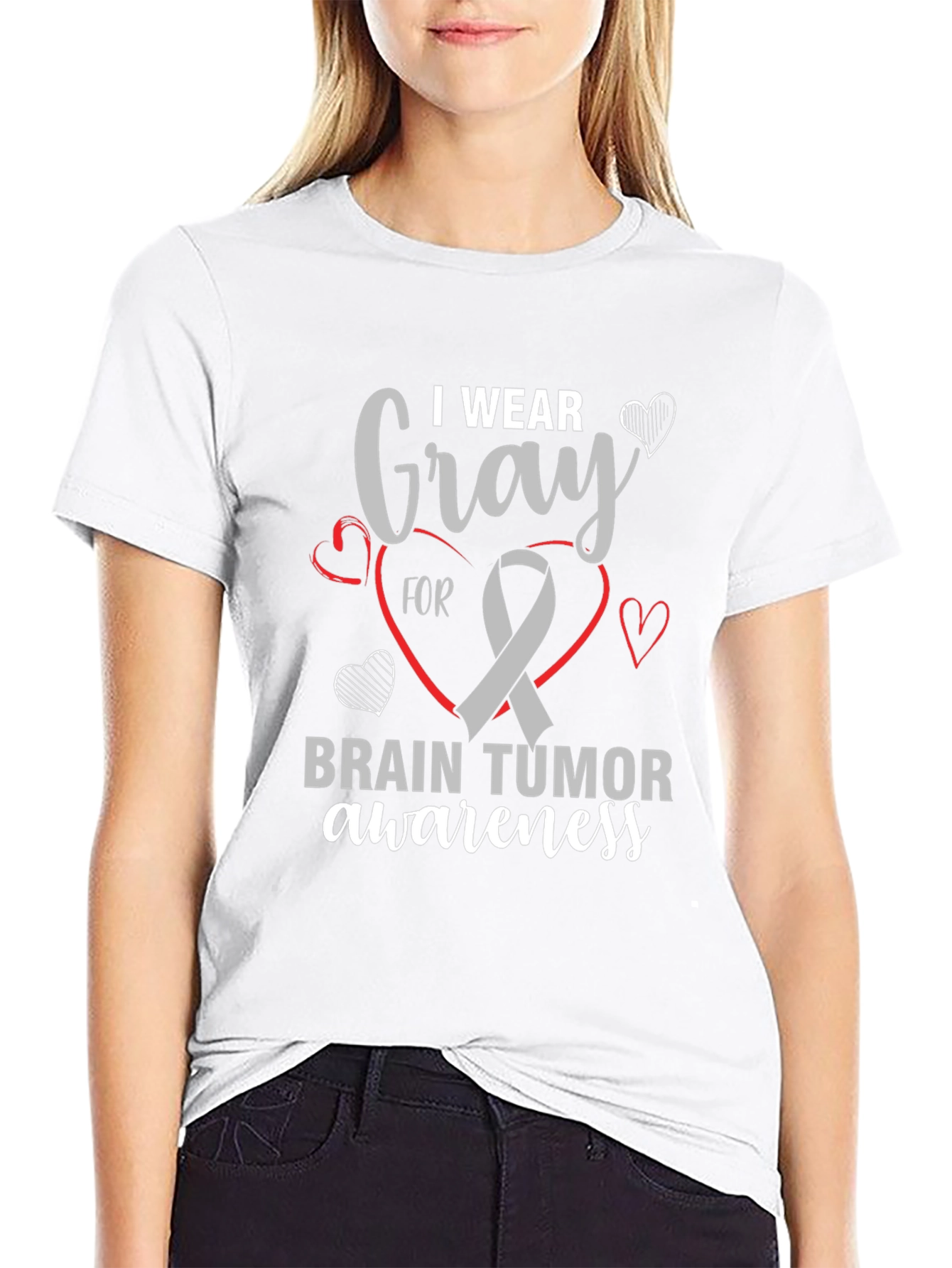 Gray Ribbon Brain Tumor Awareness T-Shirt