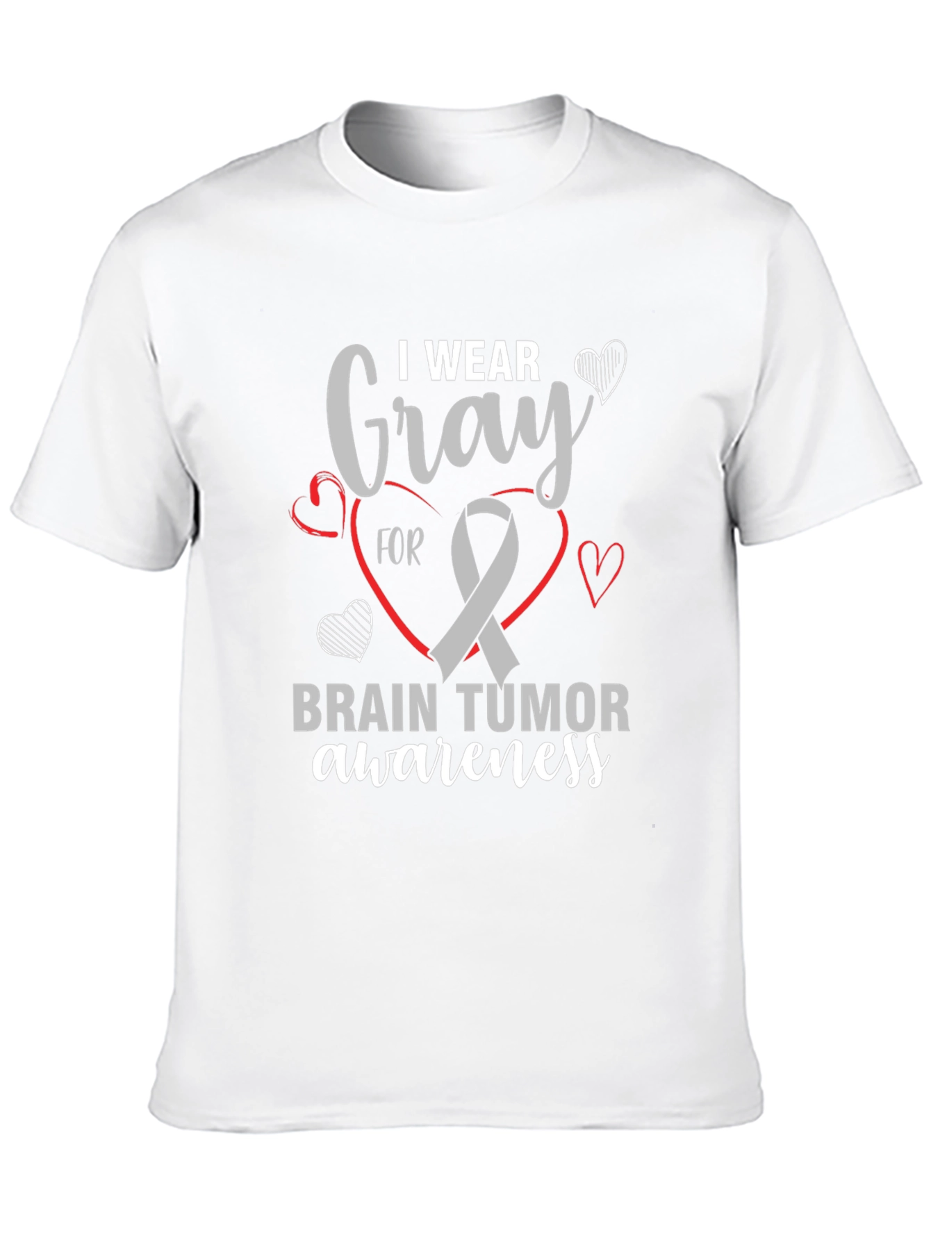 Gray Ribbon Brain Tumor Awareness T-Shirt