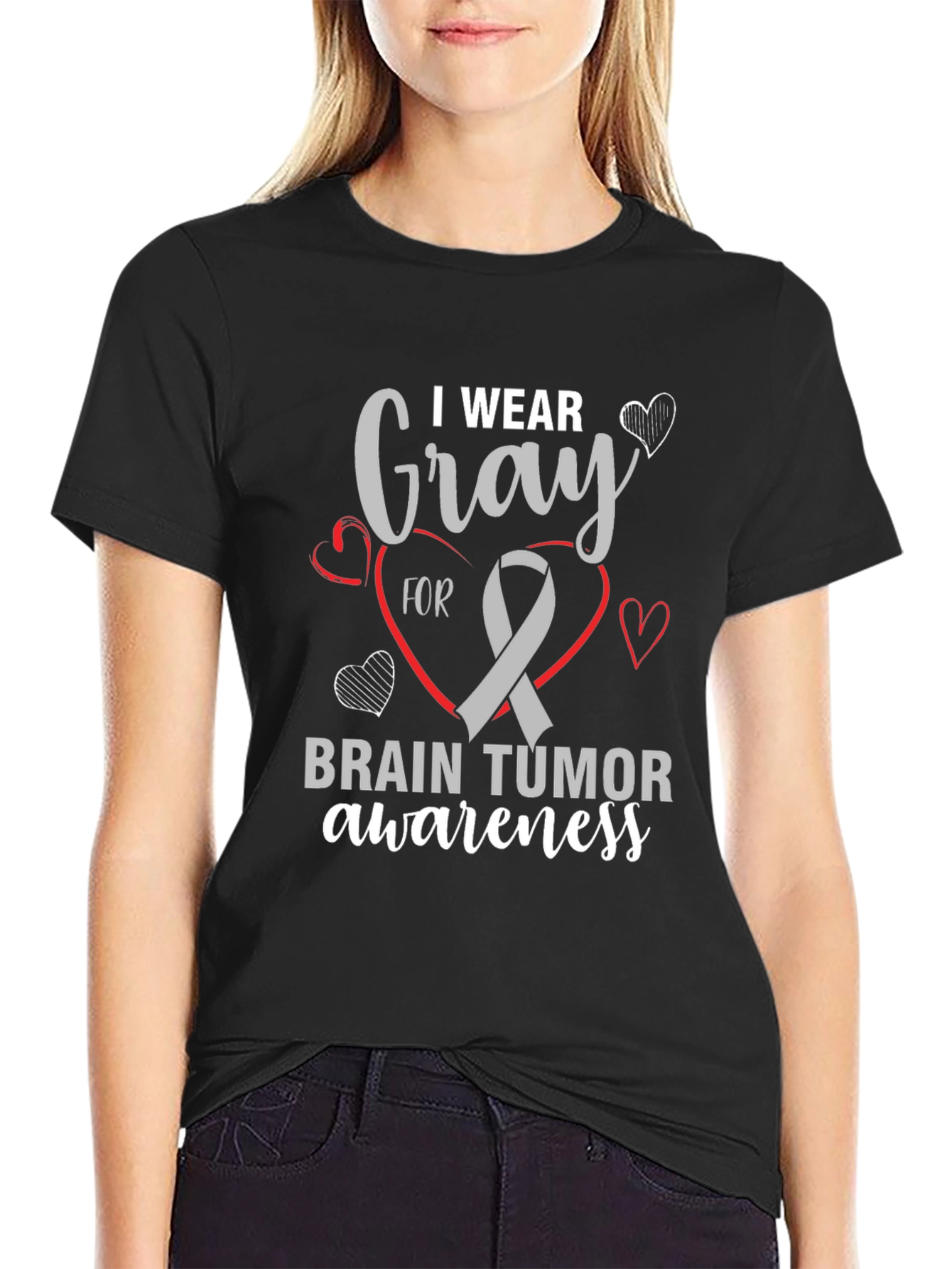 Gray Ribbon Brain Tumor Awareness T-Shirt