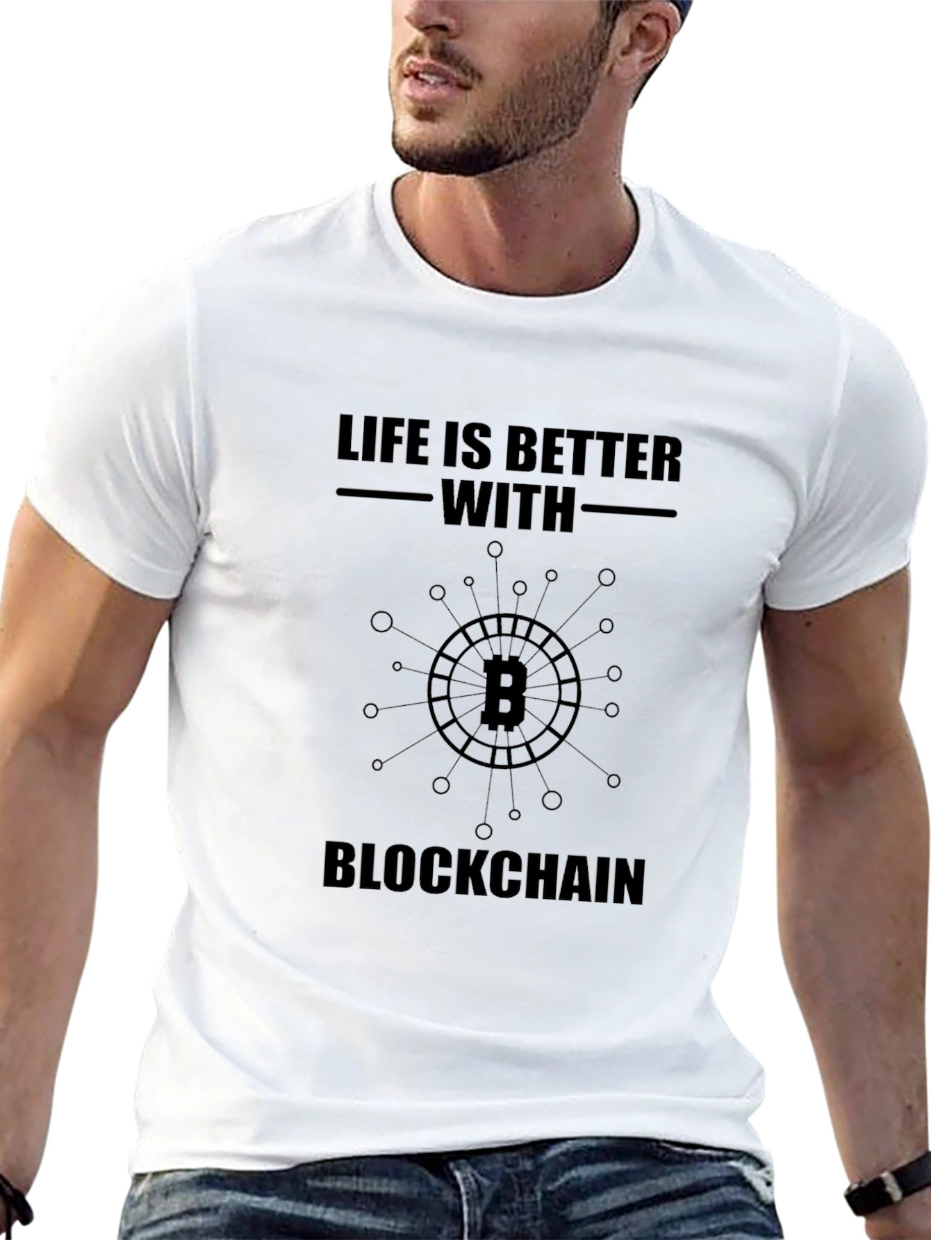 Bitcoin Blockchain Graphic Tee - Crypto Enthusiast T-Shirt
